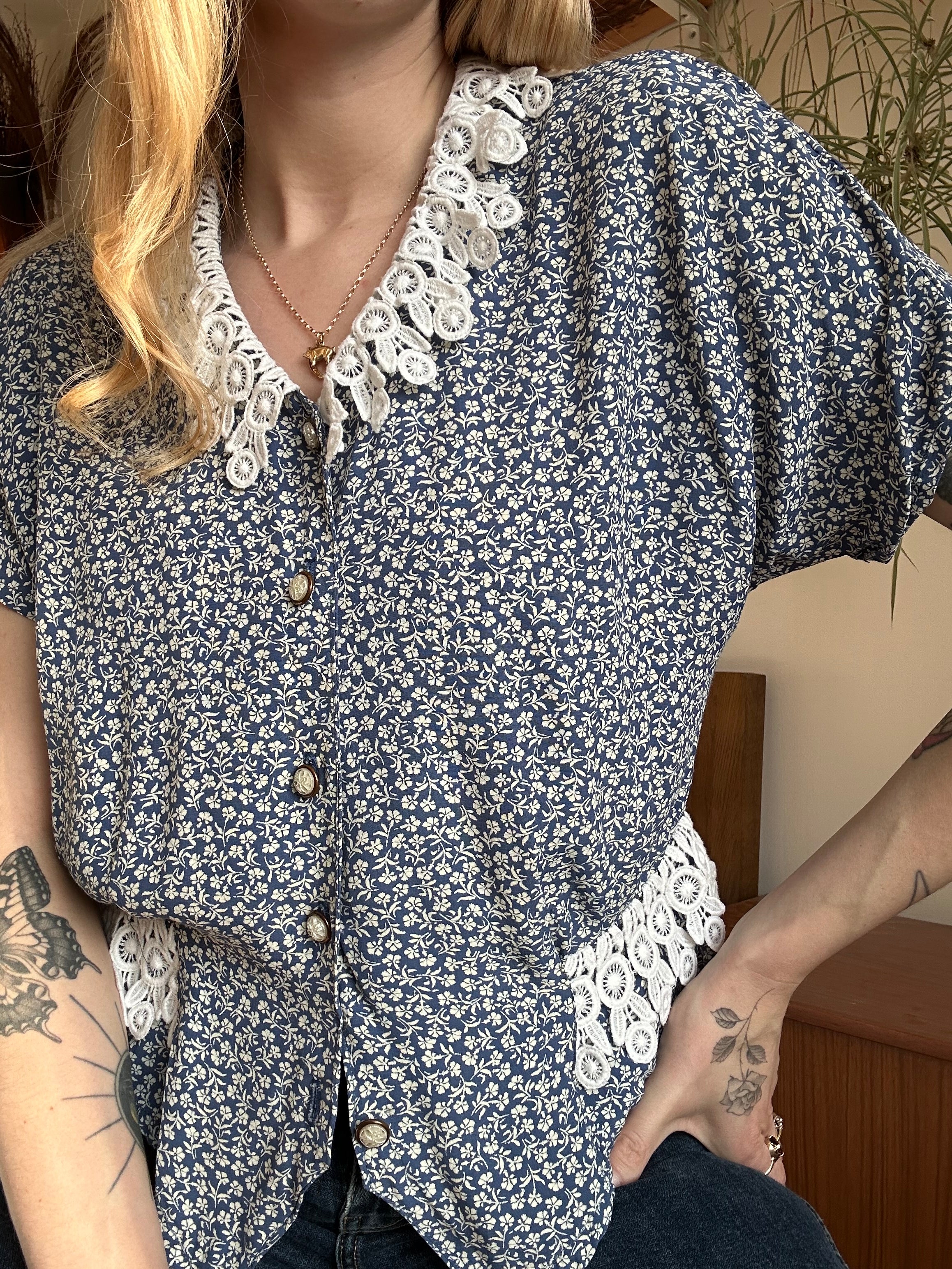 Cornflower Blue Blouse - M