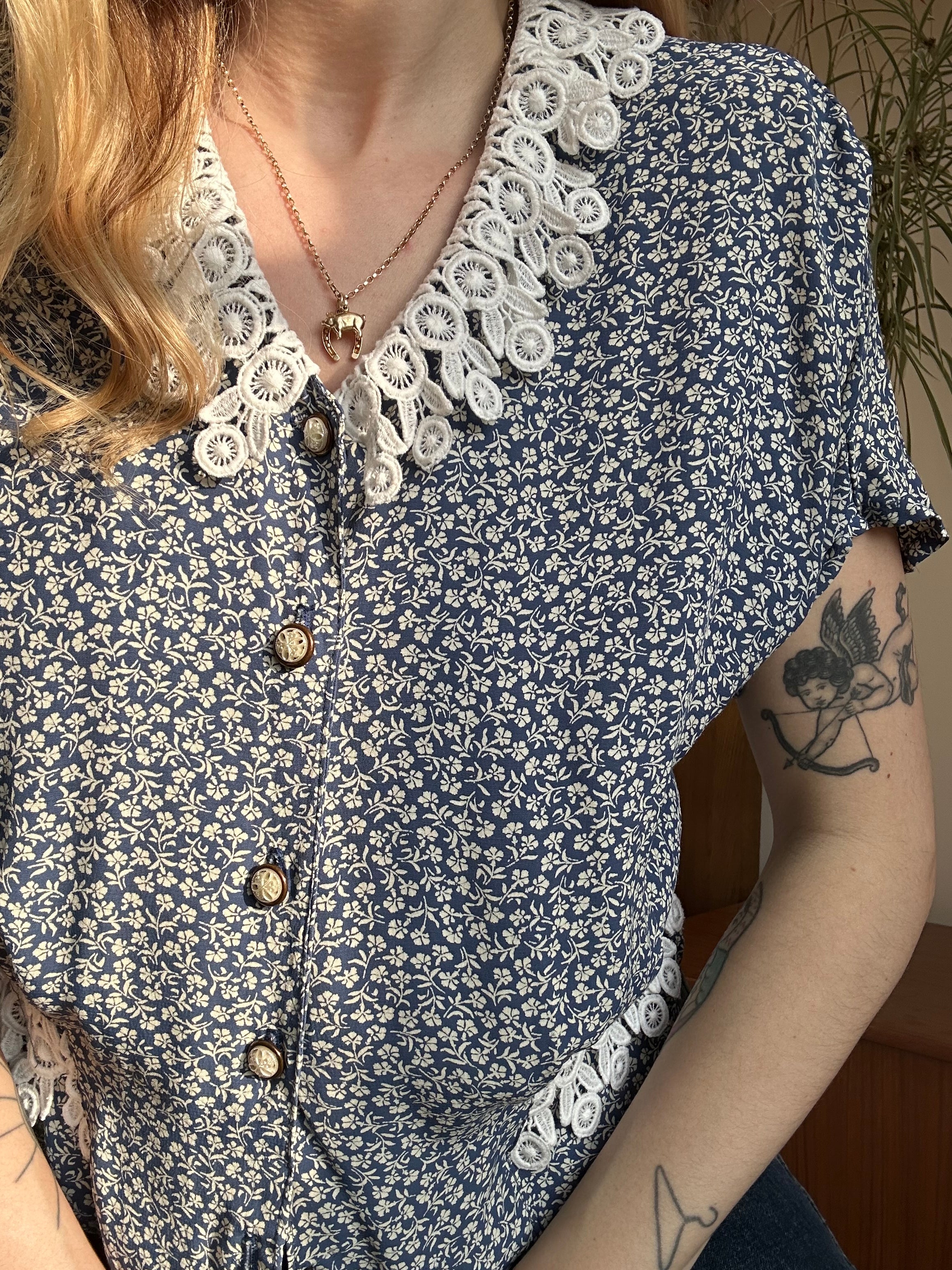 Cornflower Blue Blouse - M