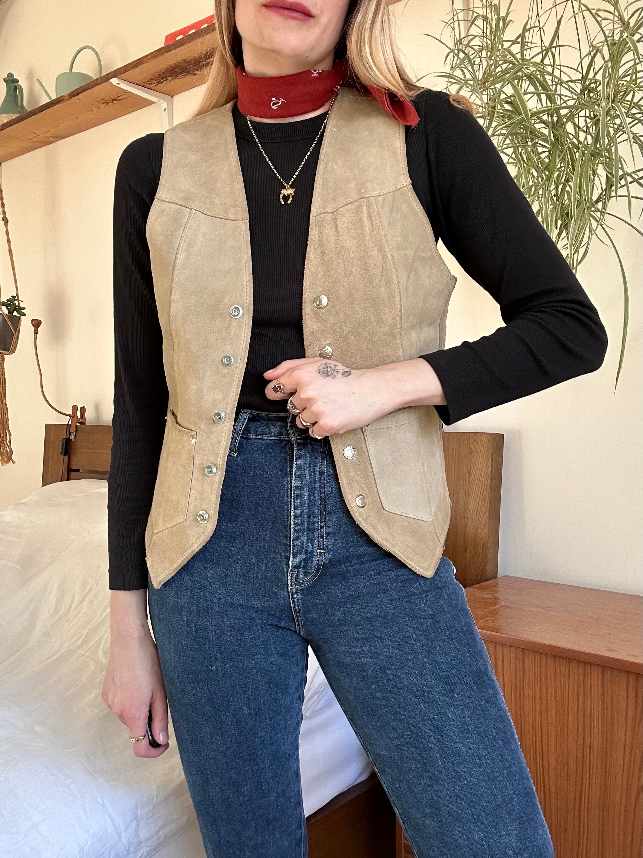 Western Suede Waist Coat - S