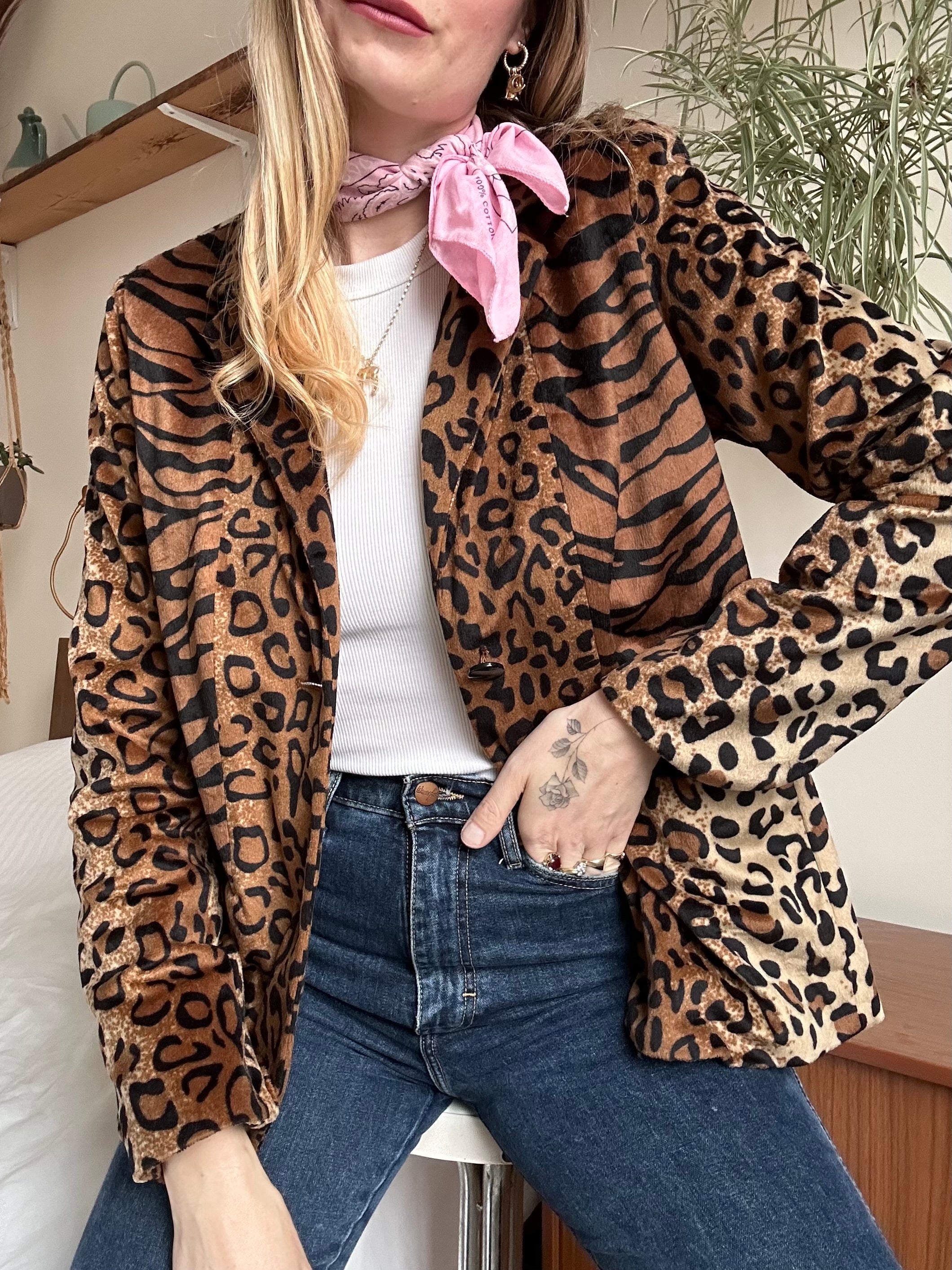 Leopard print blazer - M