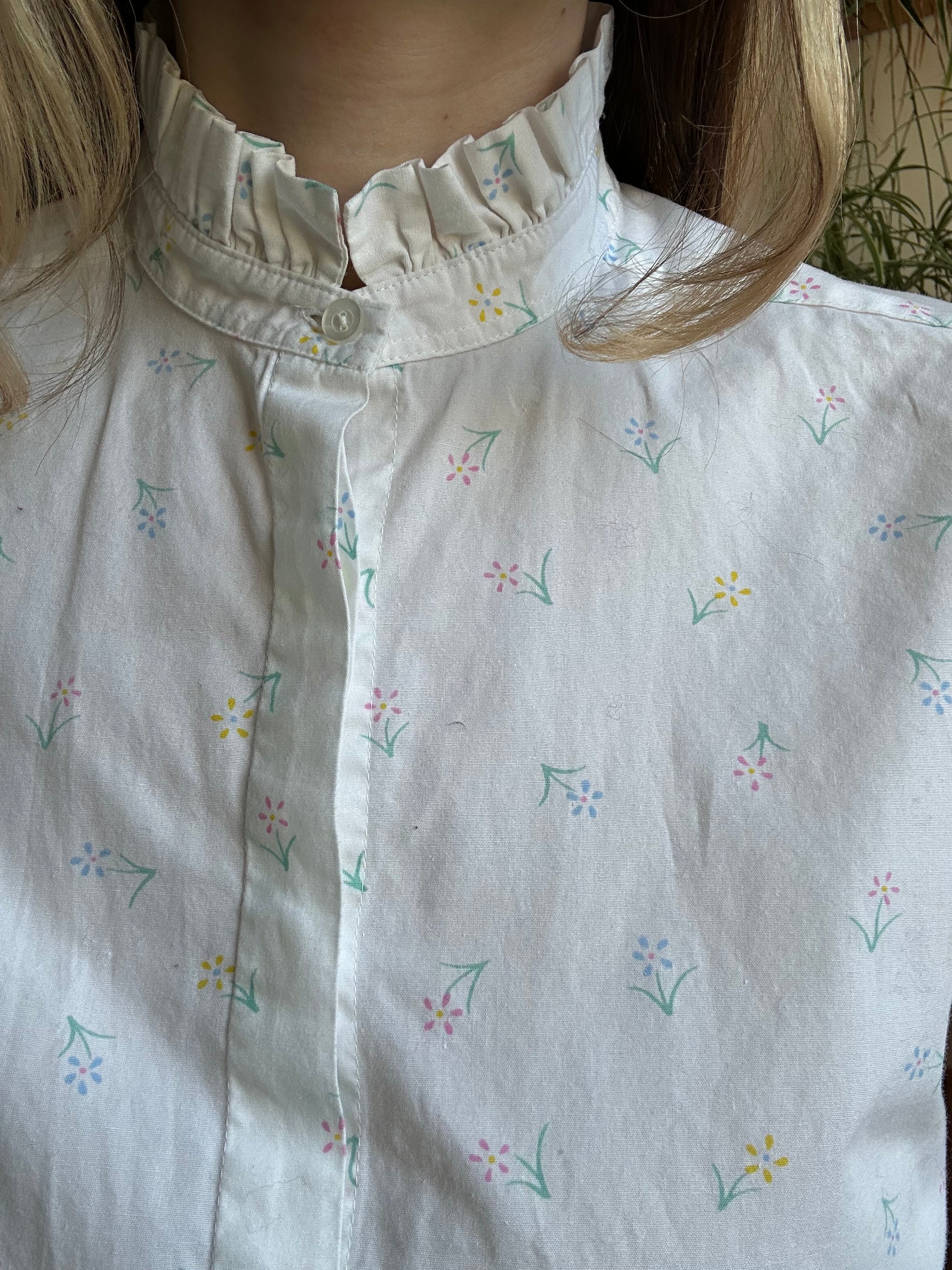 Frill Floral Shirt - L