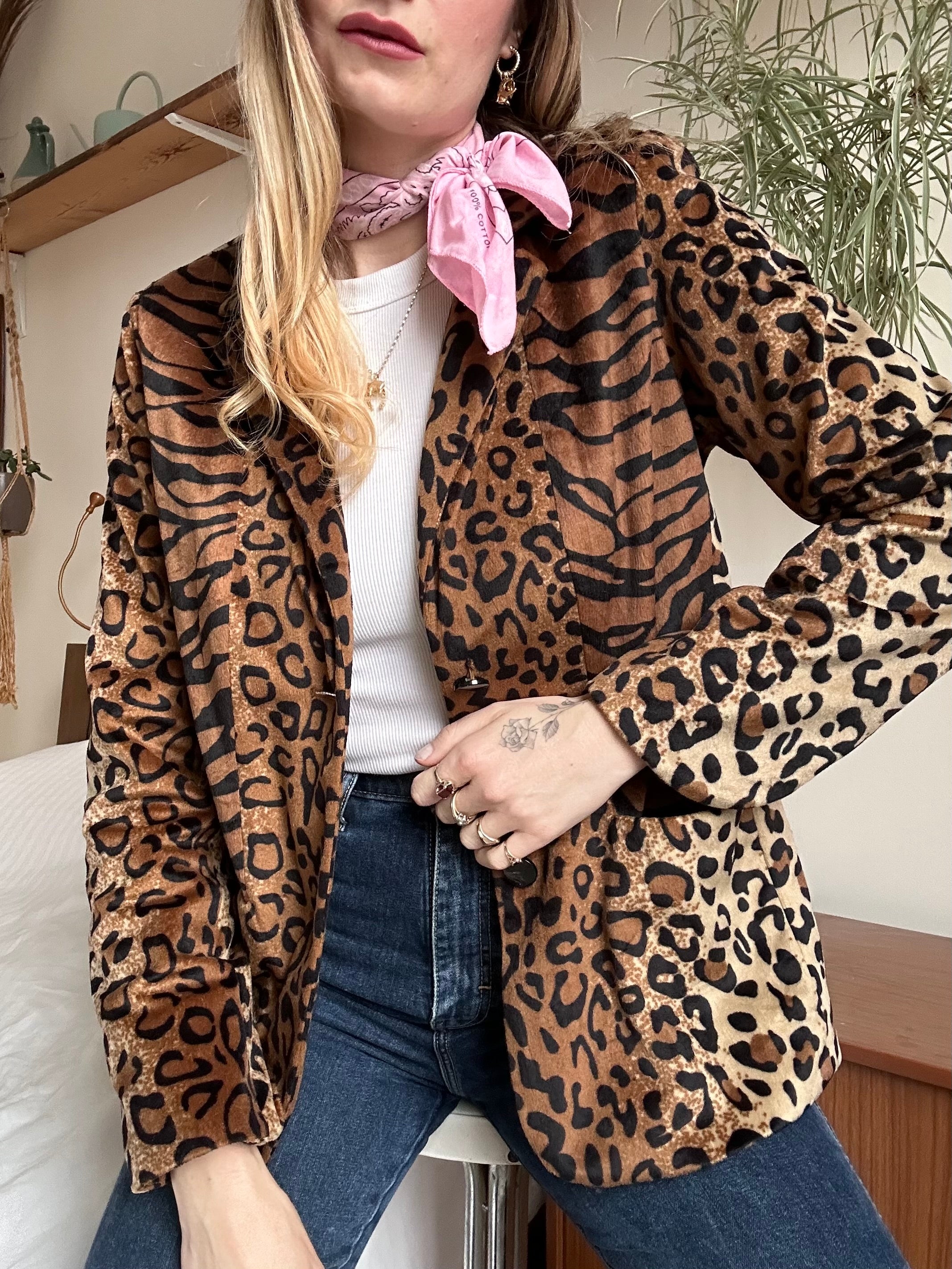 Leopard print blazer - M