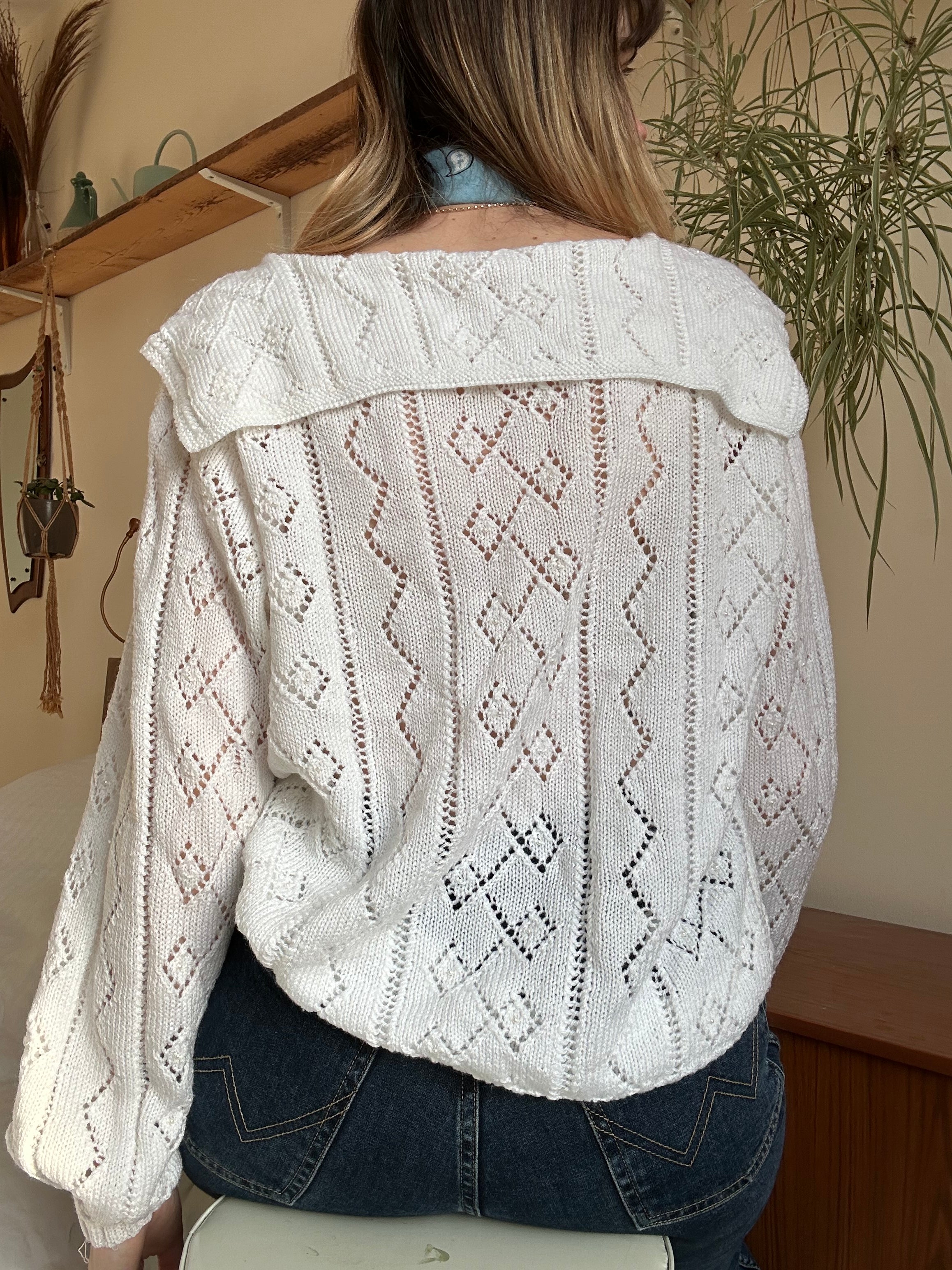 Broderie knit jumper - L