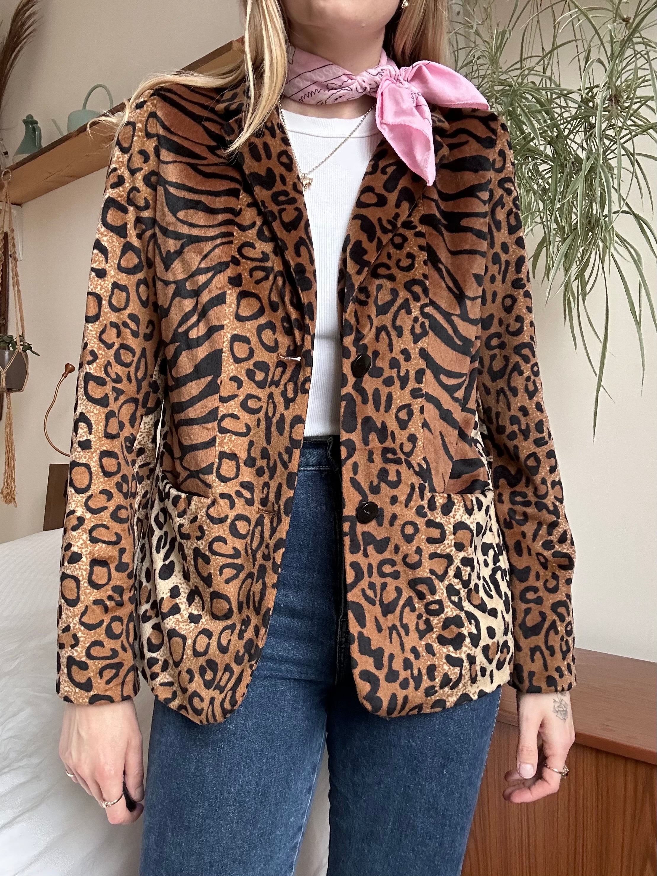 Leopard print blazer - M
