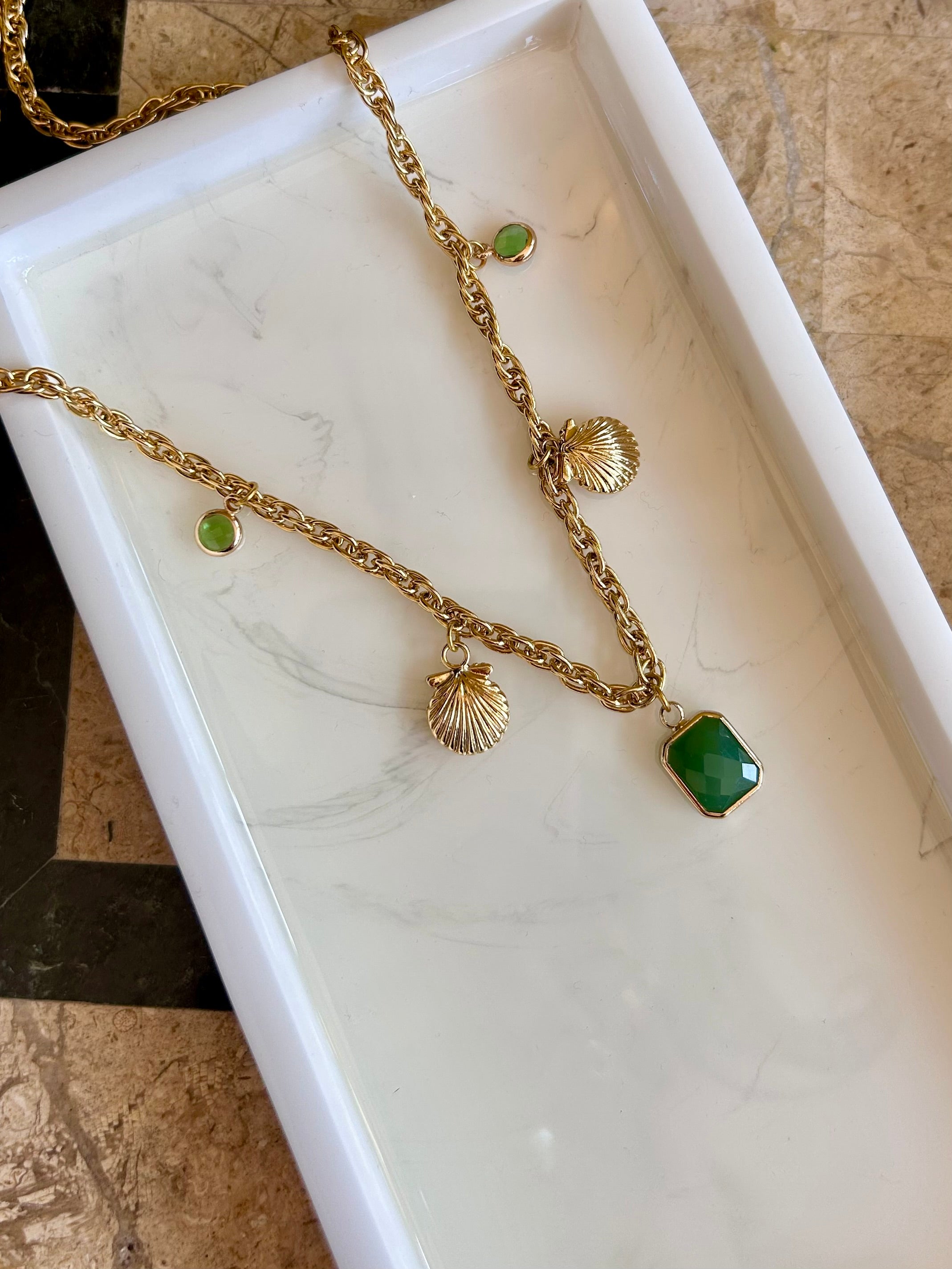 Charm Necklace 18k Gold Plated
