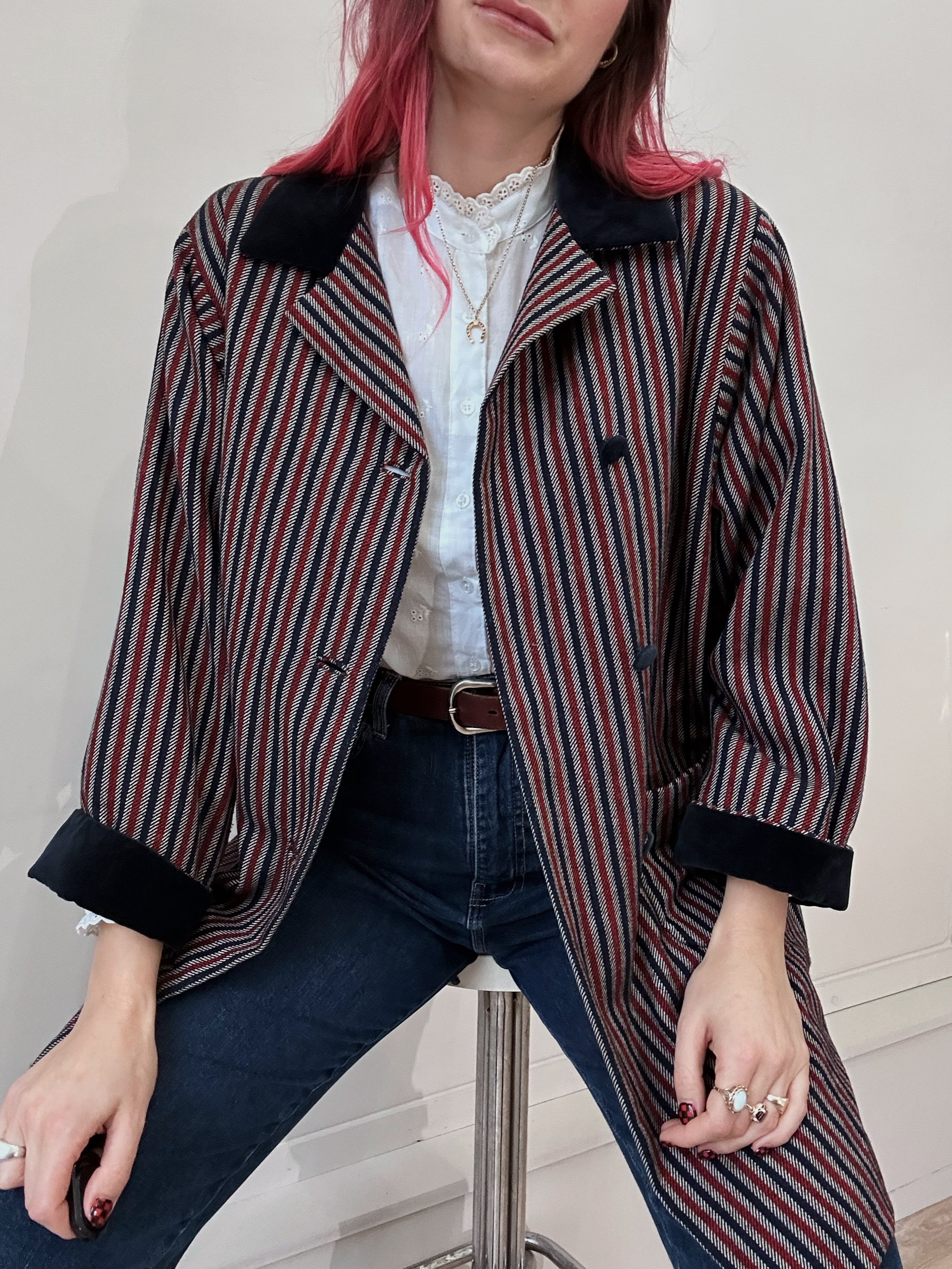 Pinstripe jacket - L