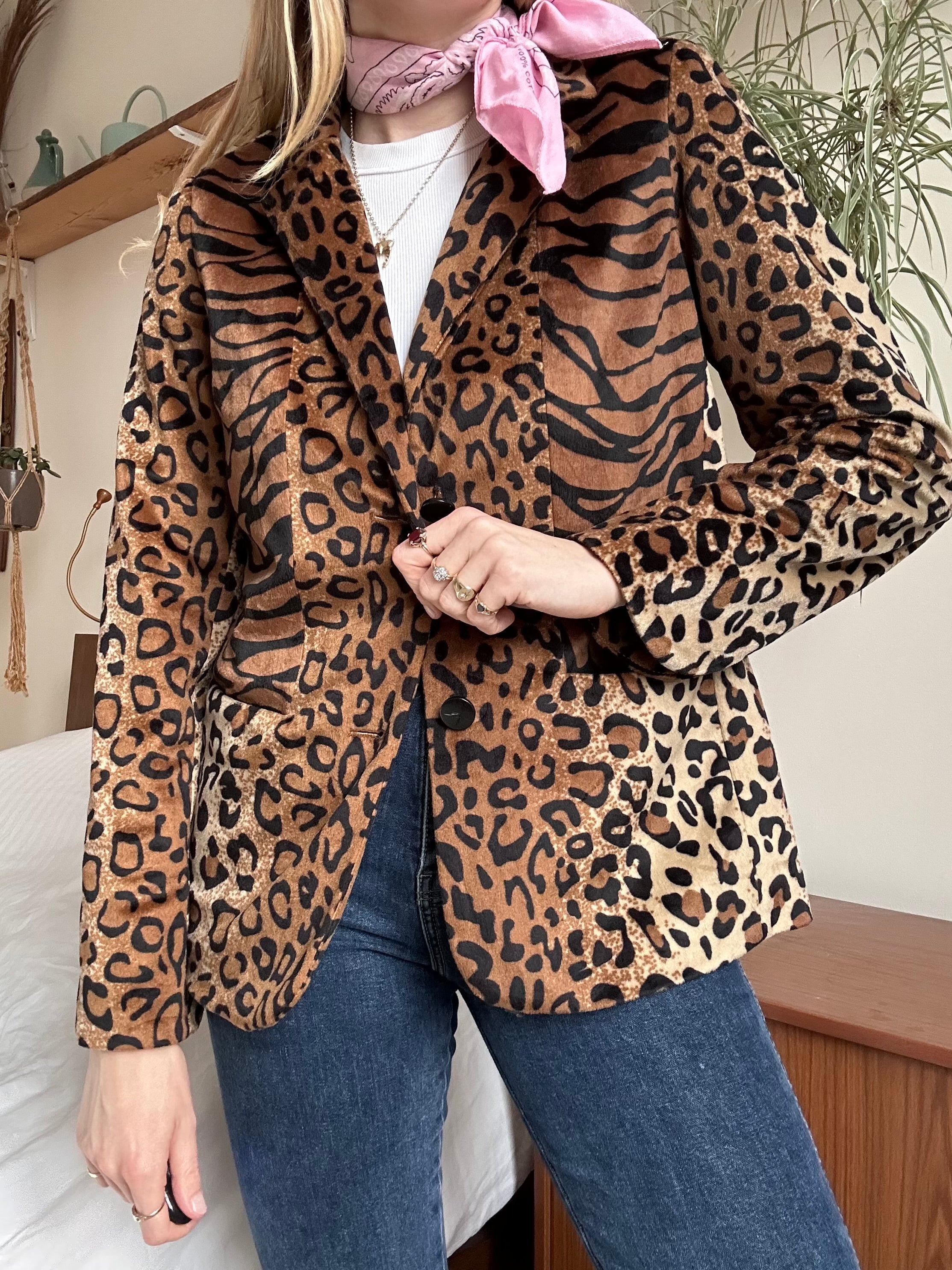 Leopard print blazer - M