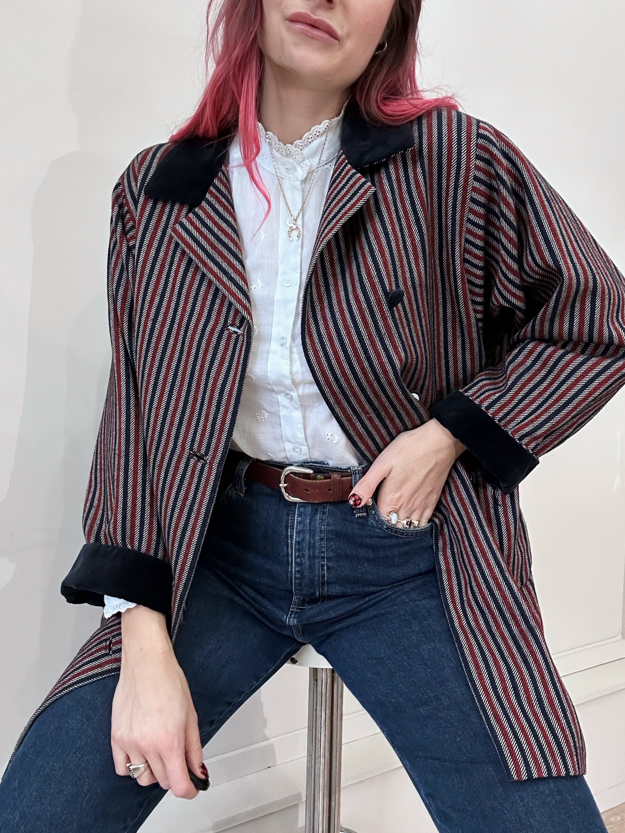 Pinstripe jacket - L