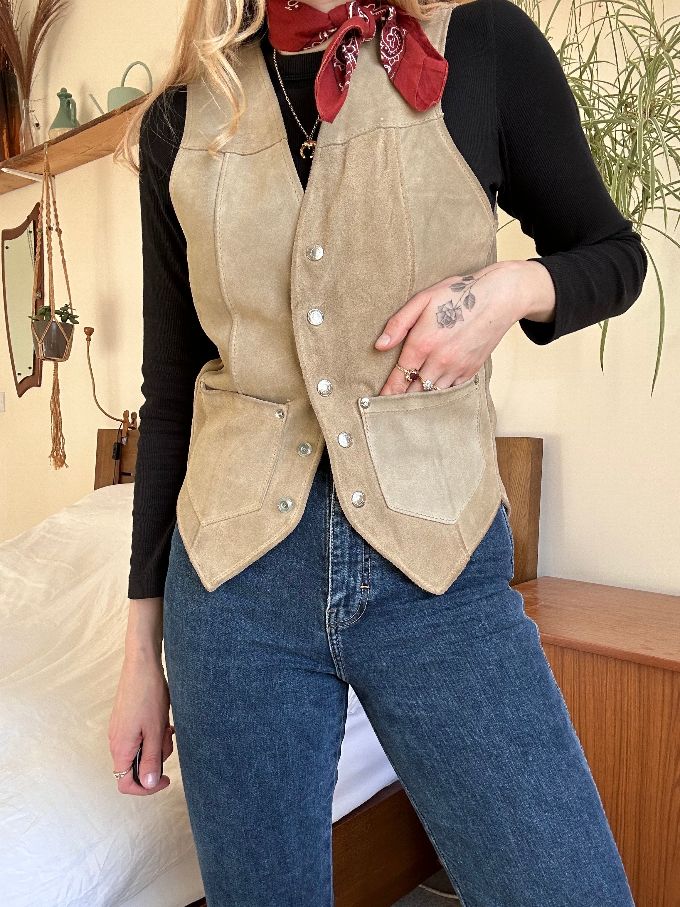 Western Suede Waist Coat - S