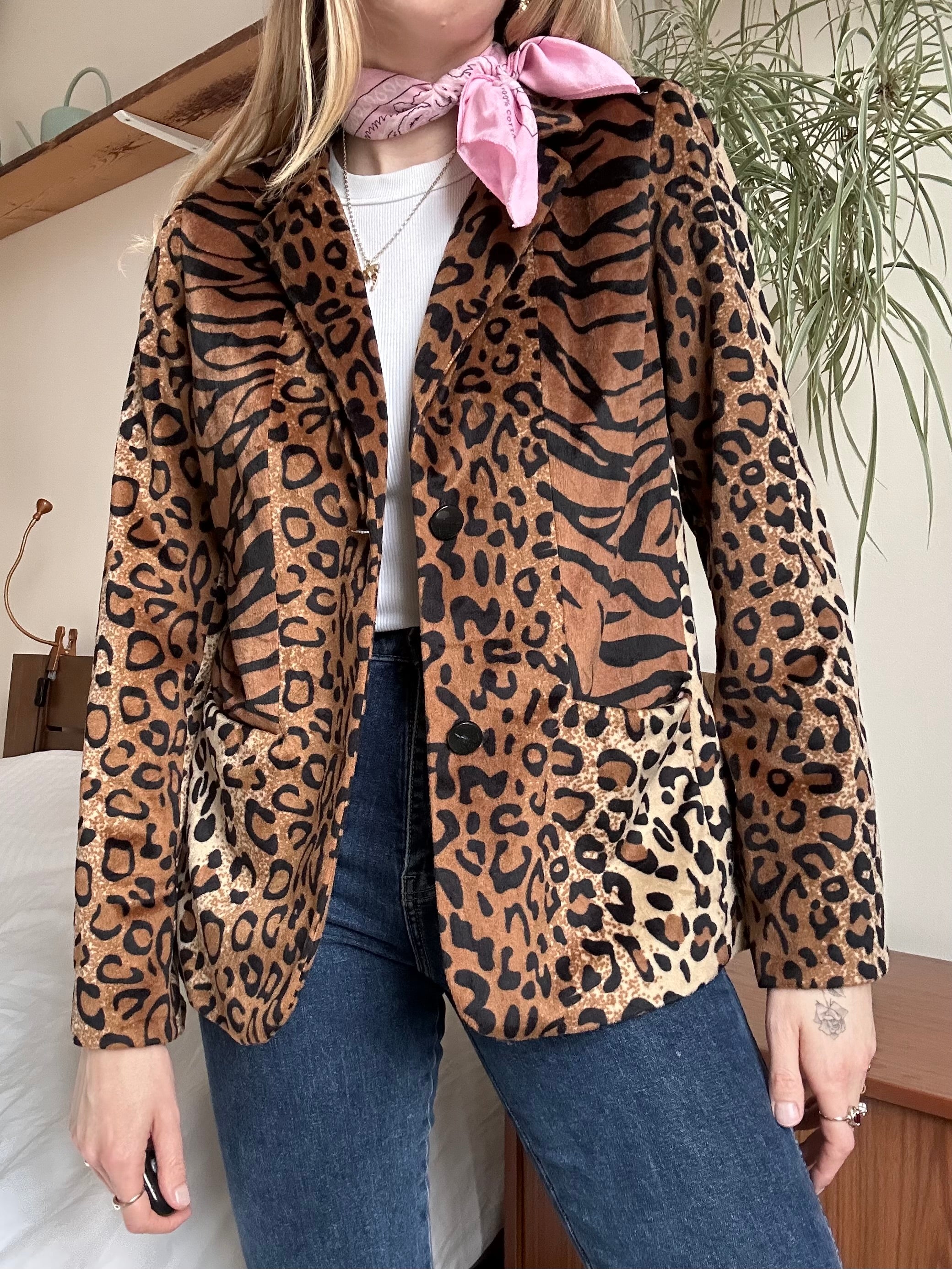 Leopard print blazer - M