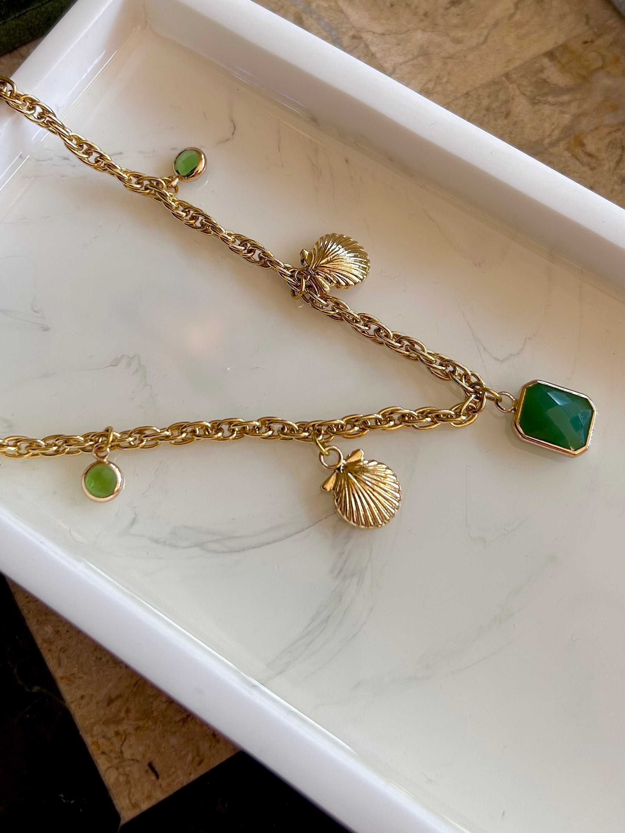 Charm Necklace 18k Gold Plated