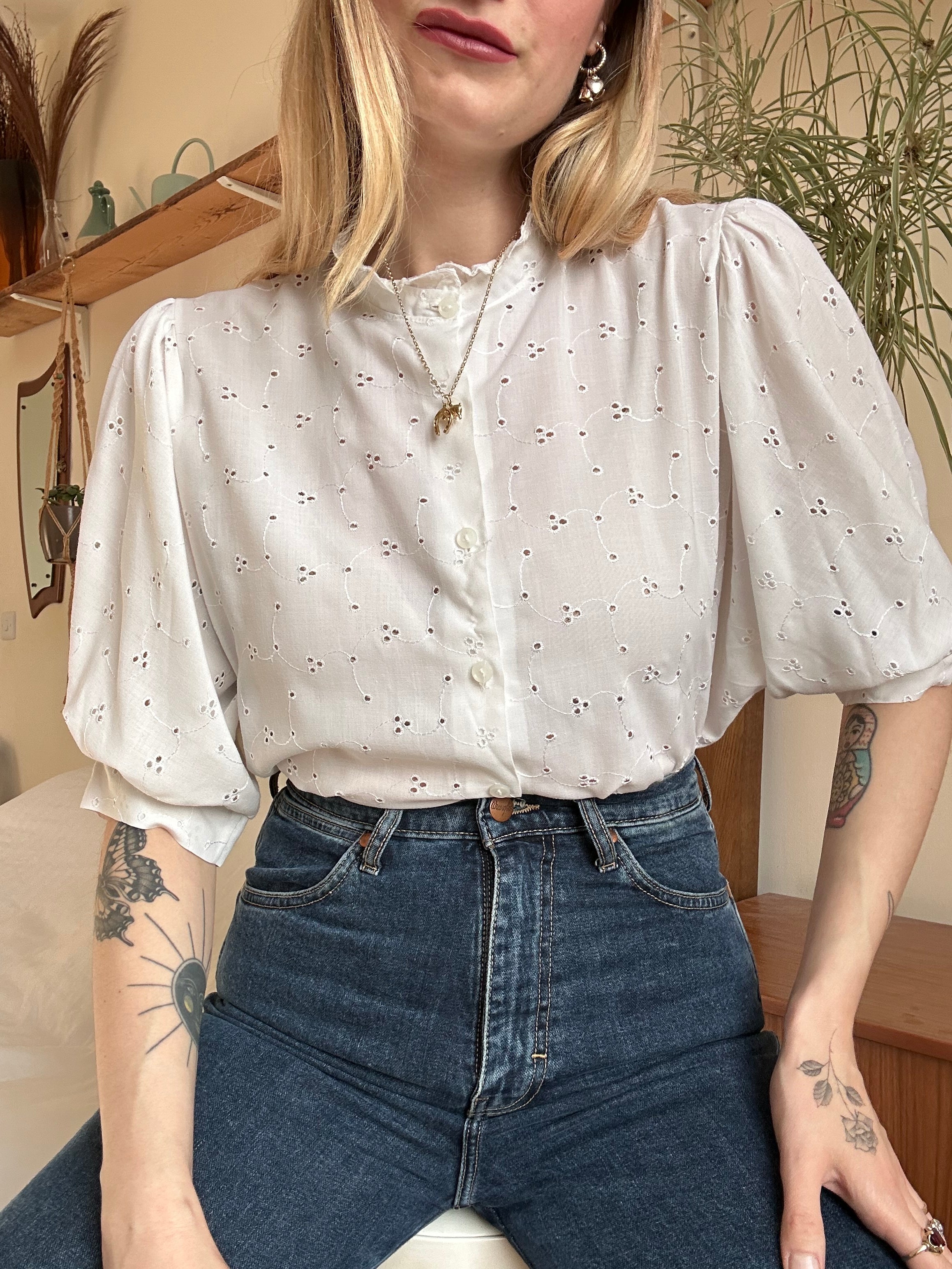 Broderie Blouse - L