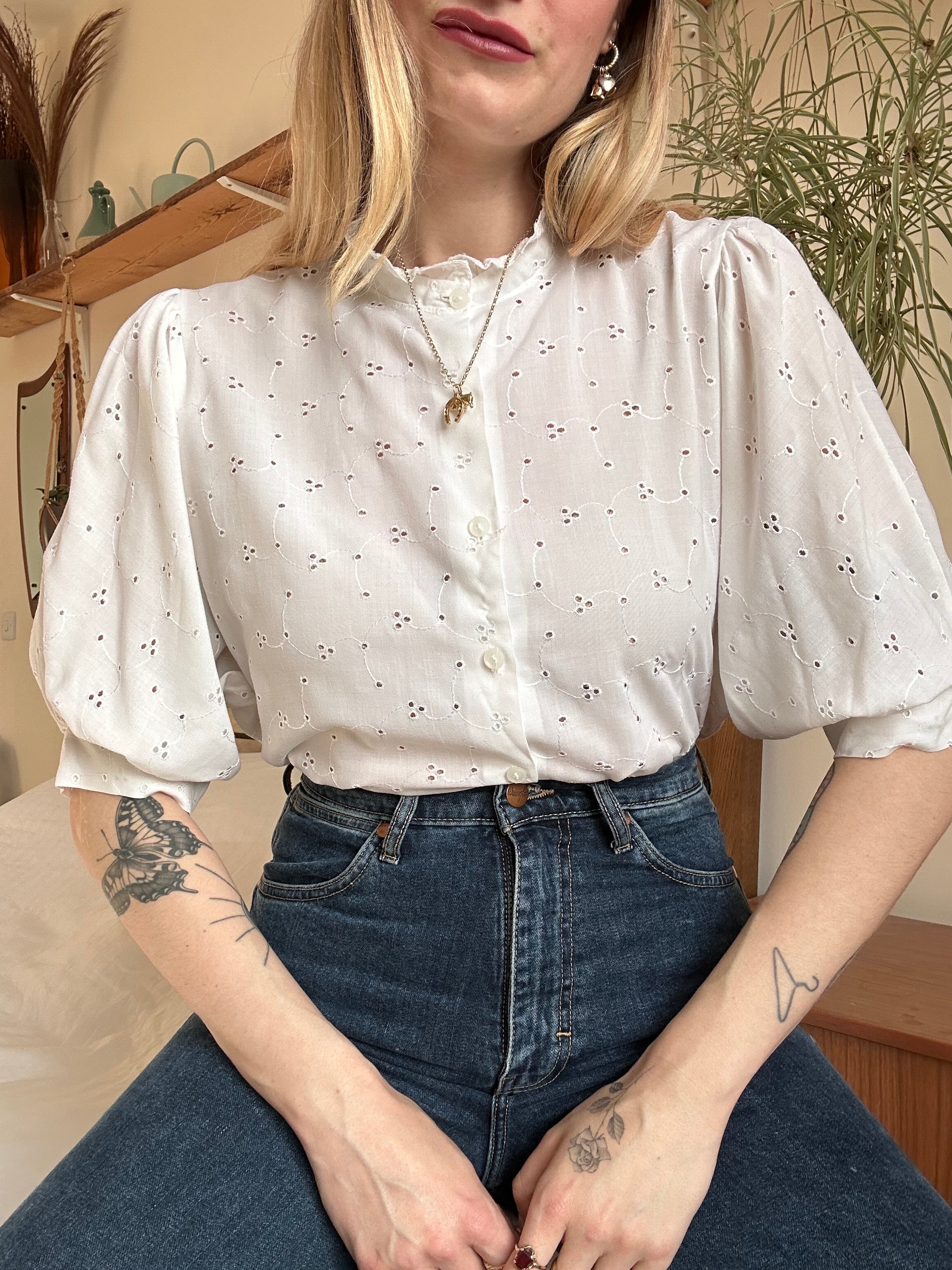 Broderie Blouse - L