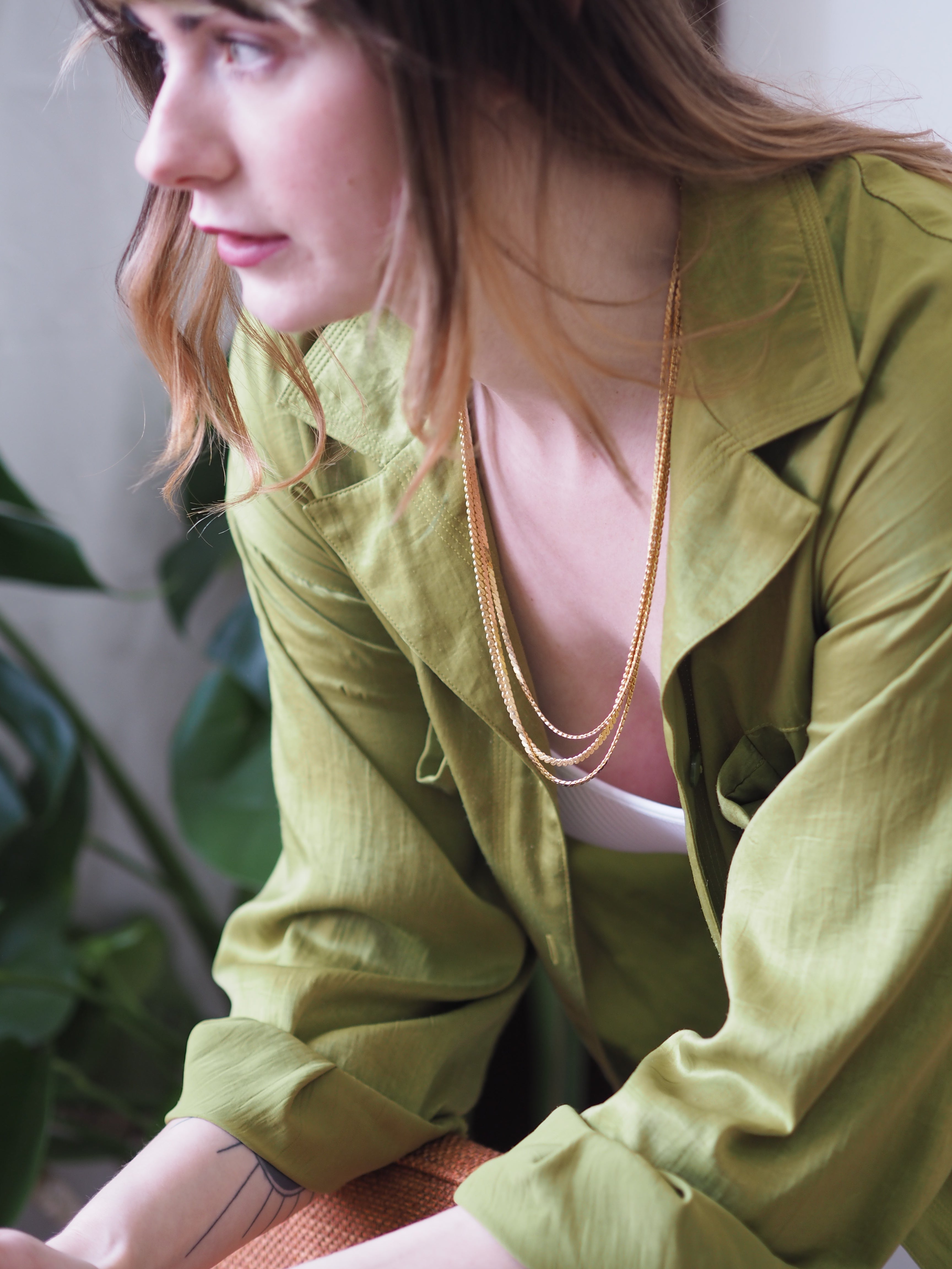 Gold plated Layer Chain Necklace