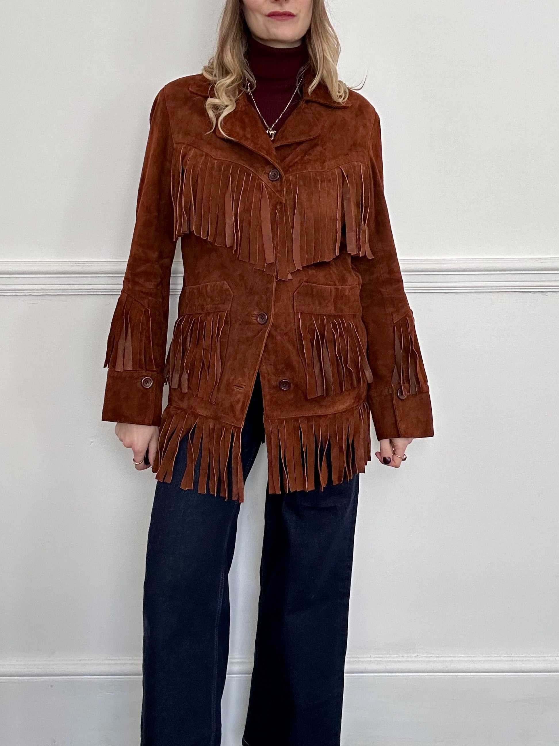 Suede tassel jacket - M