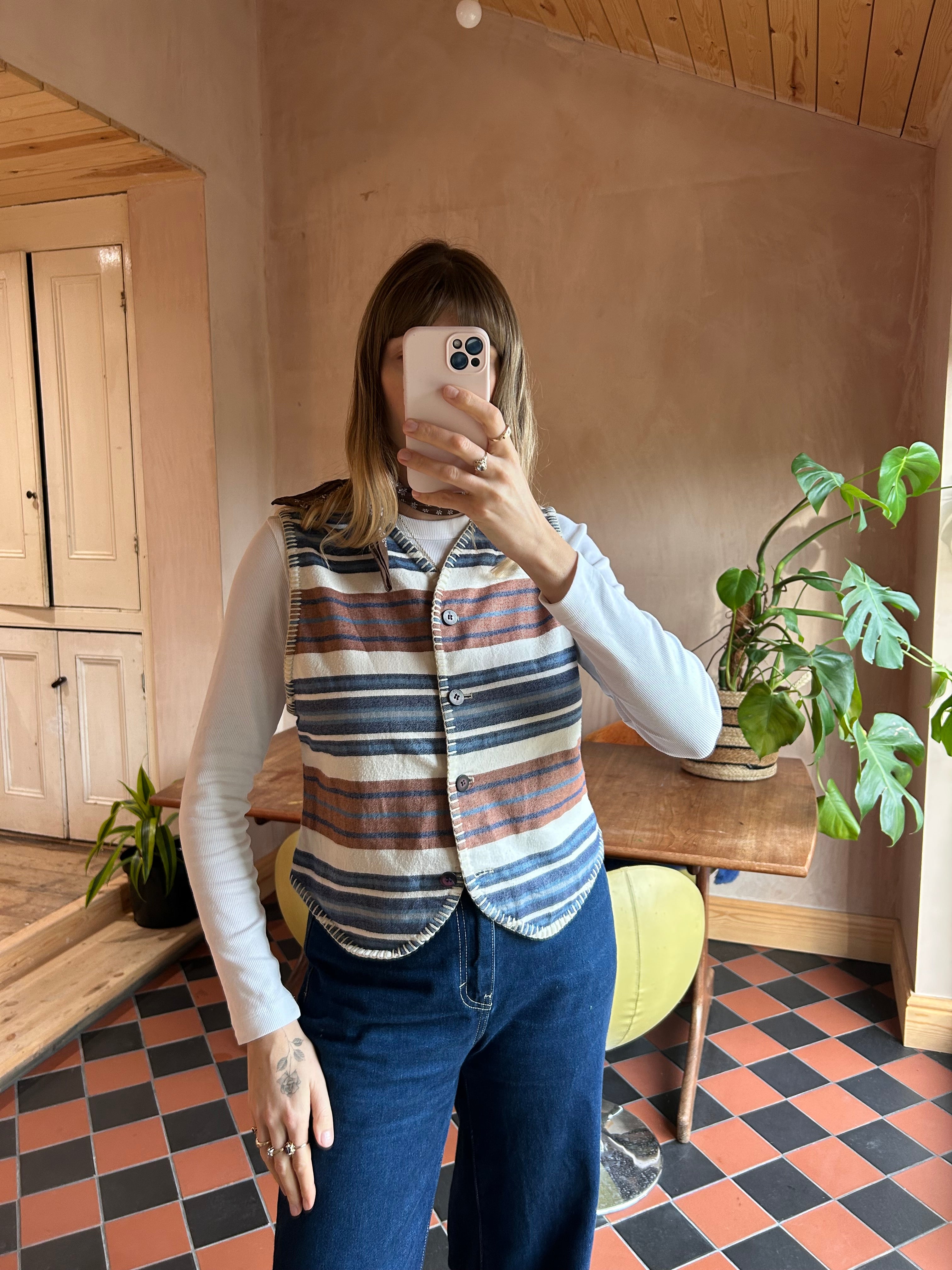 Stripe Waist Coat - M