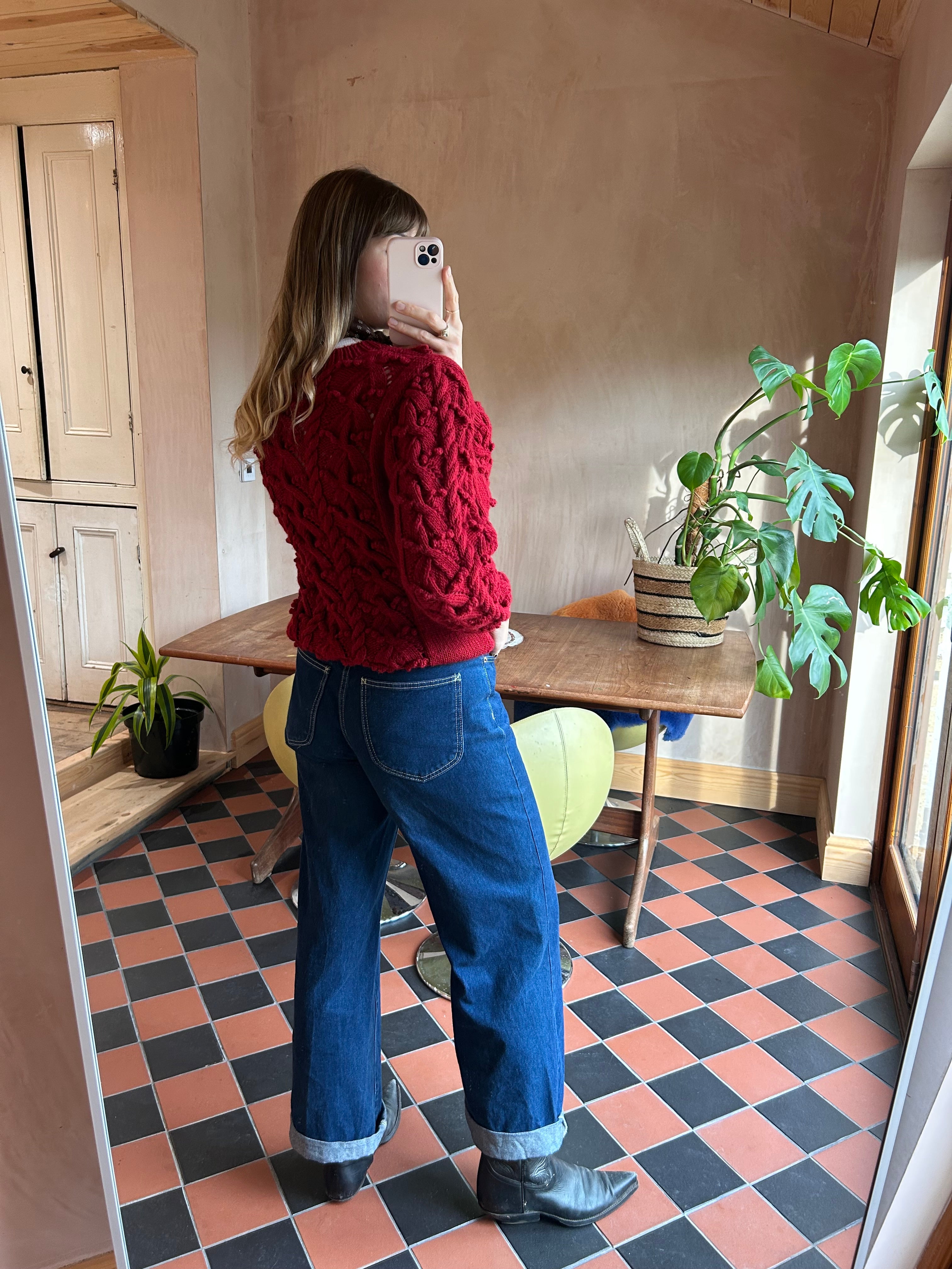 Cherry Knitted Jumper - S/M