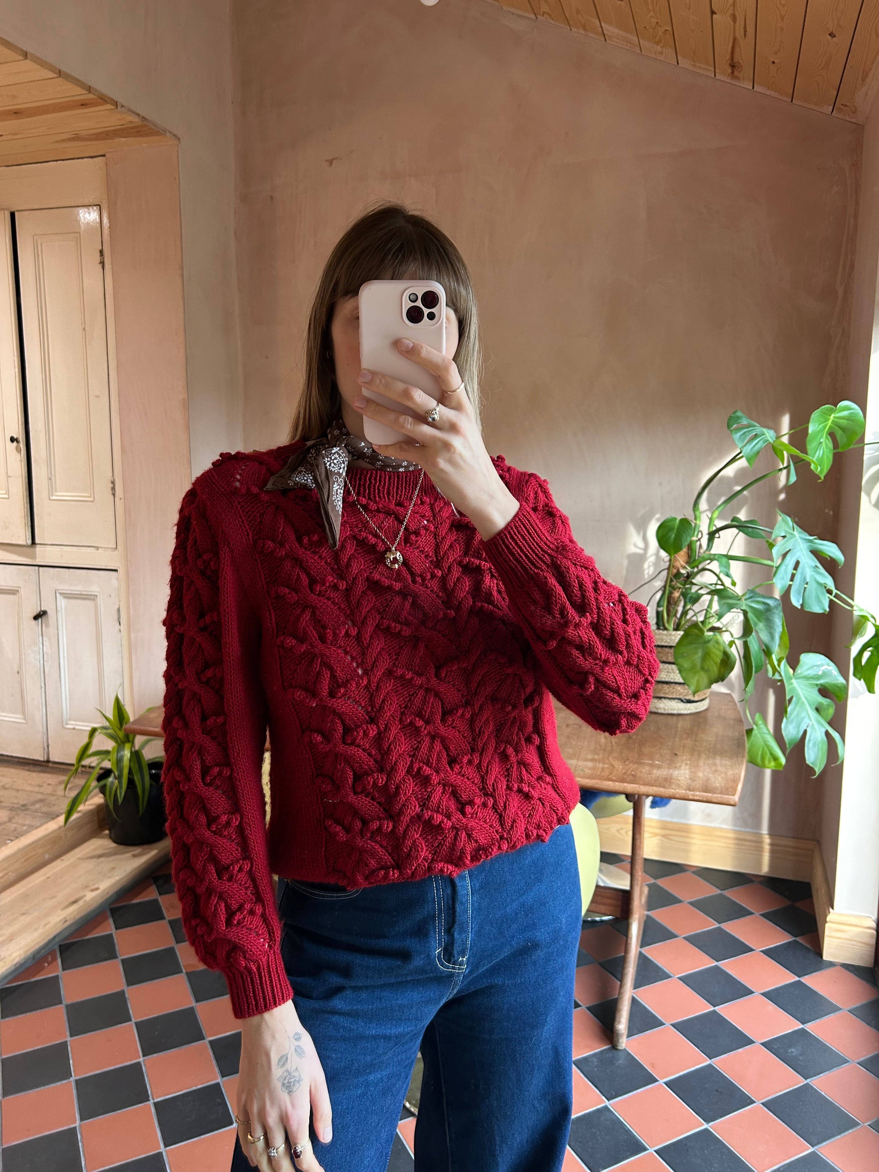 Cherry Knitted Jumper - S/M