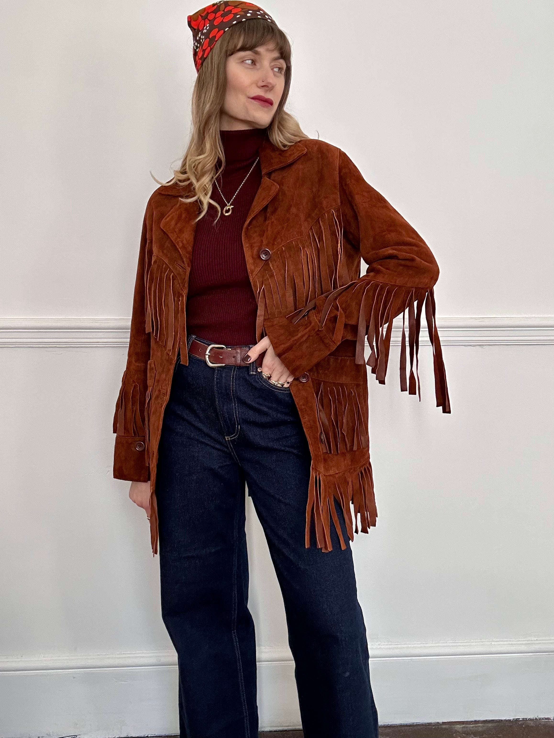 Suede tassel jacket - M