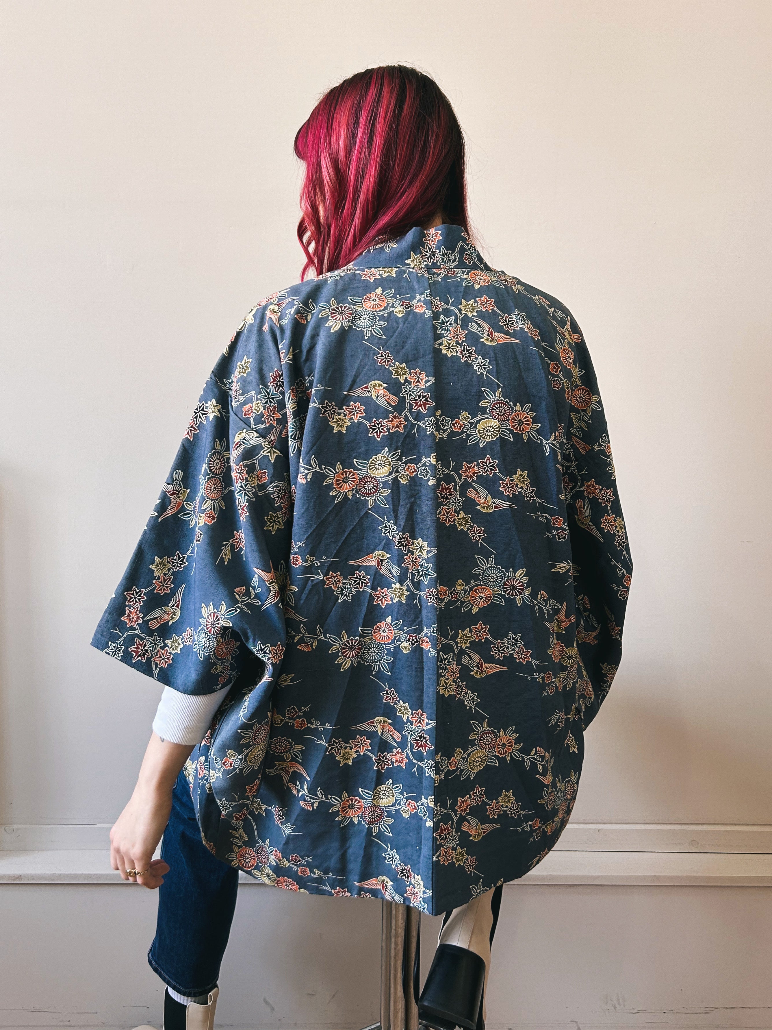 Floral and bird kimono - M/L