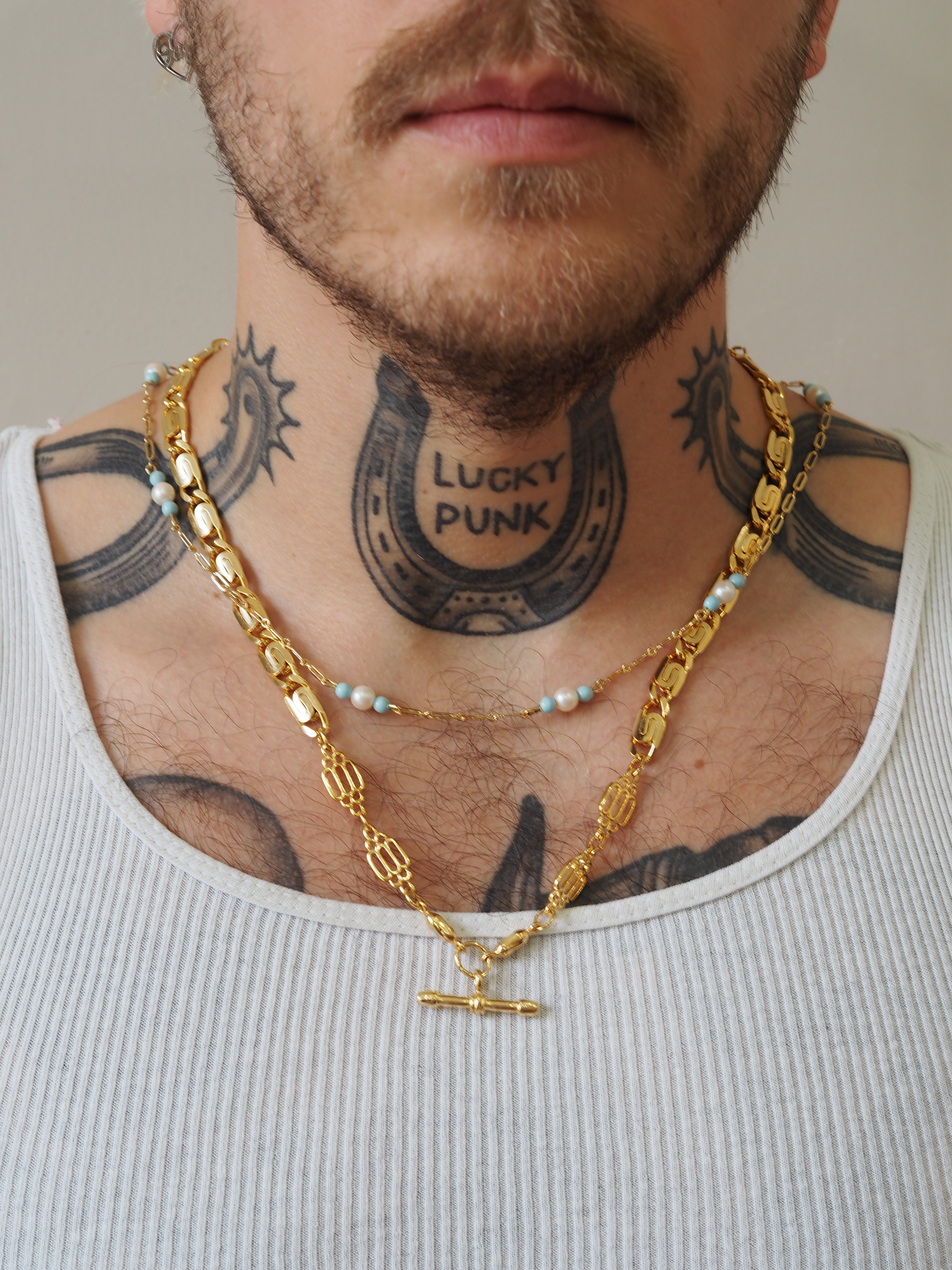 Gold plated T-Bar Chain