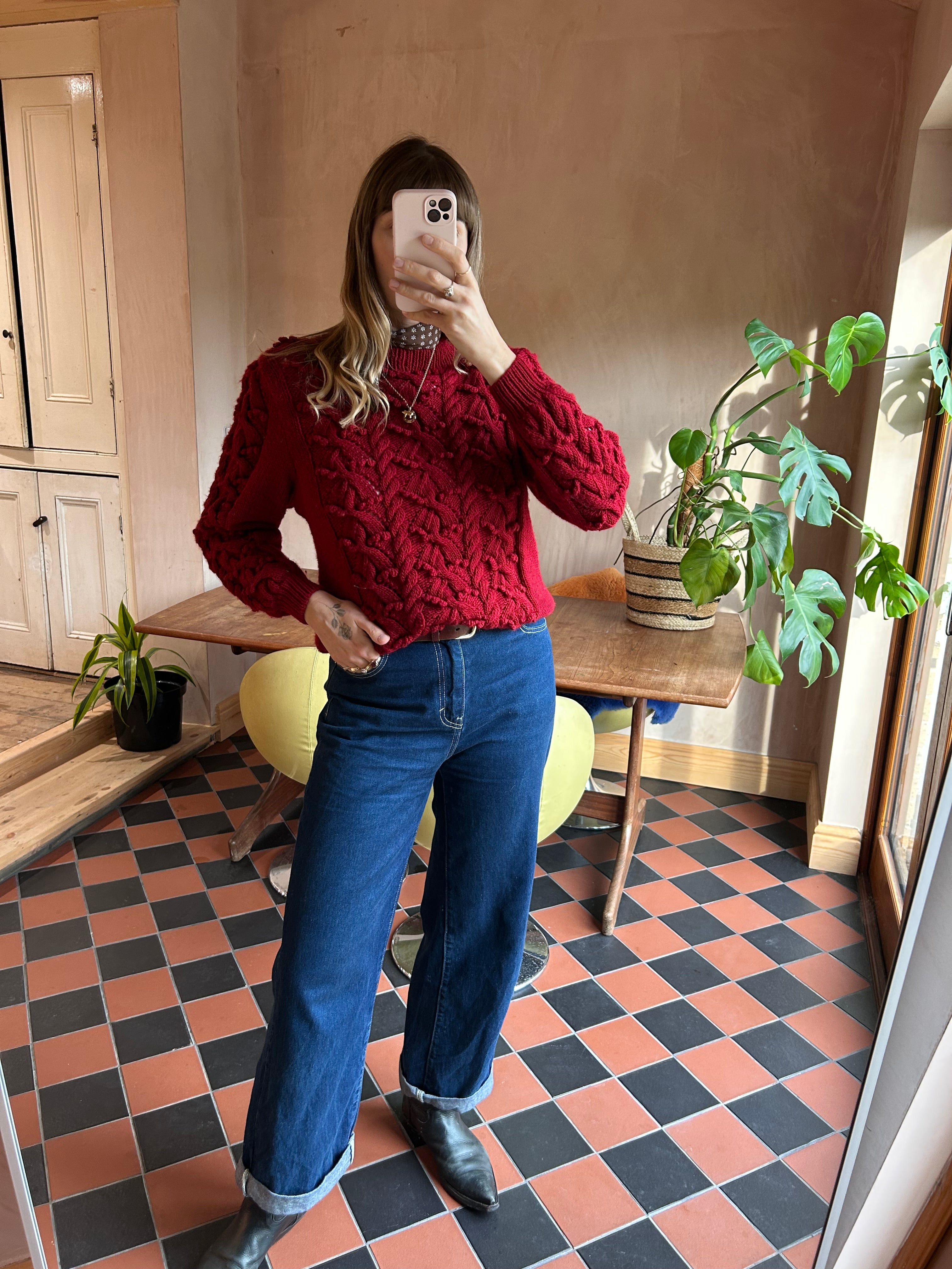 Cherry Knitted Jumper - S/M