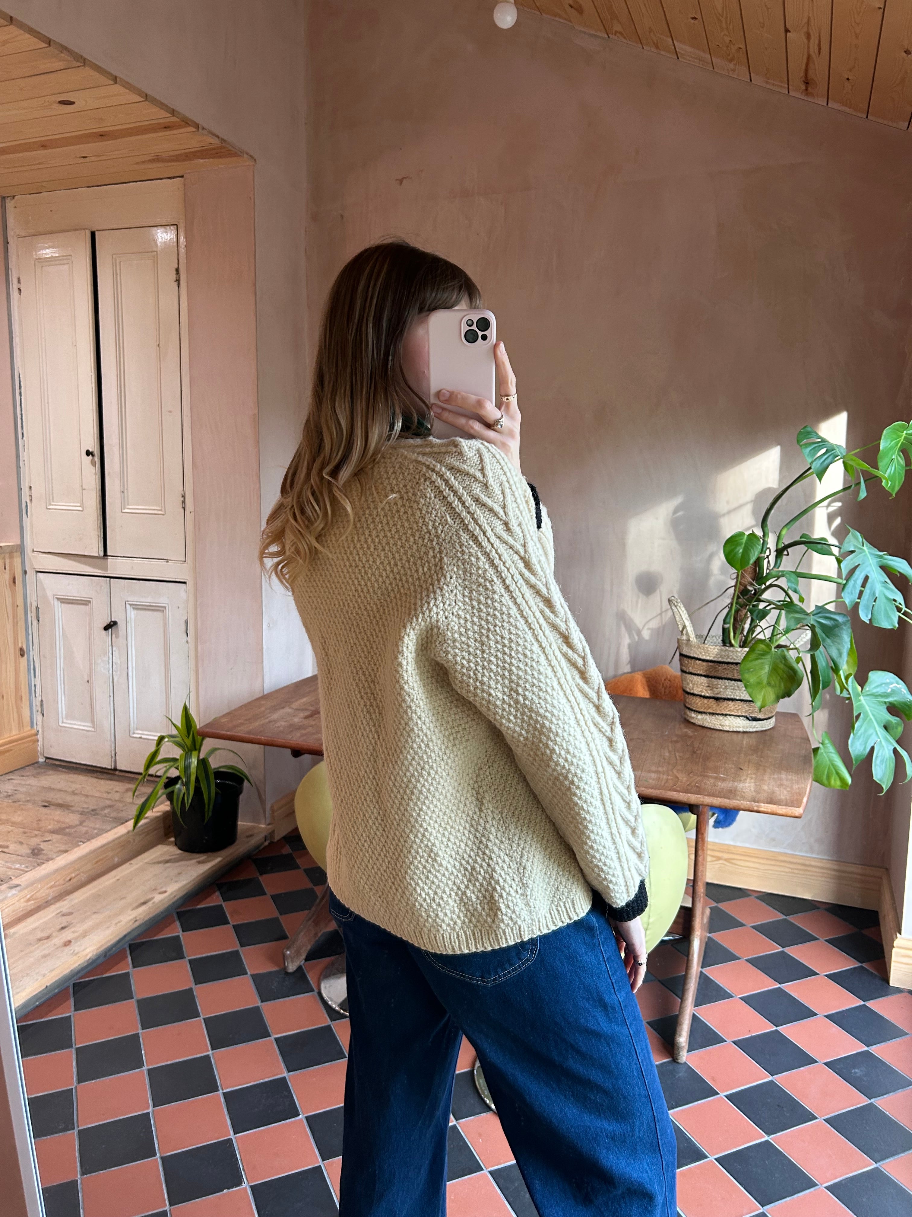 Aran Knit Cardigan - M/L