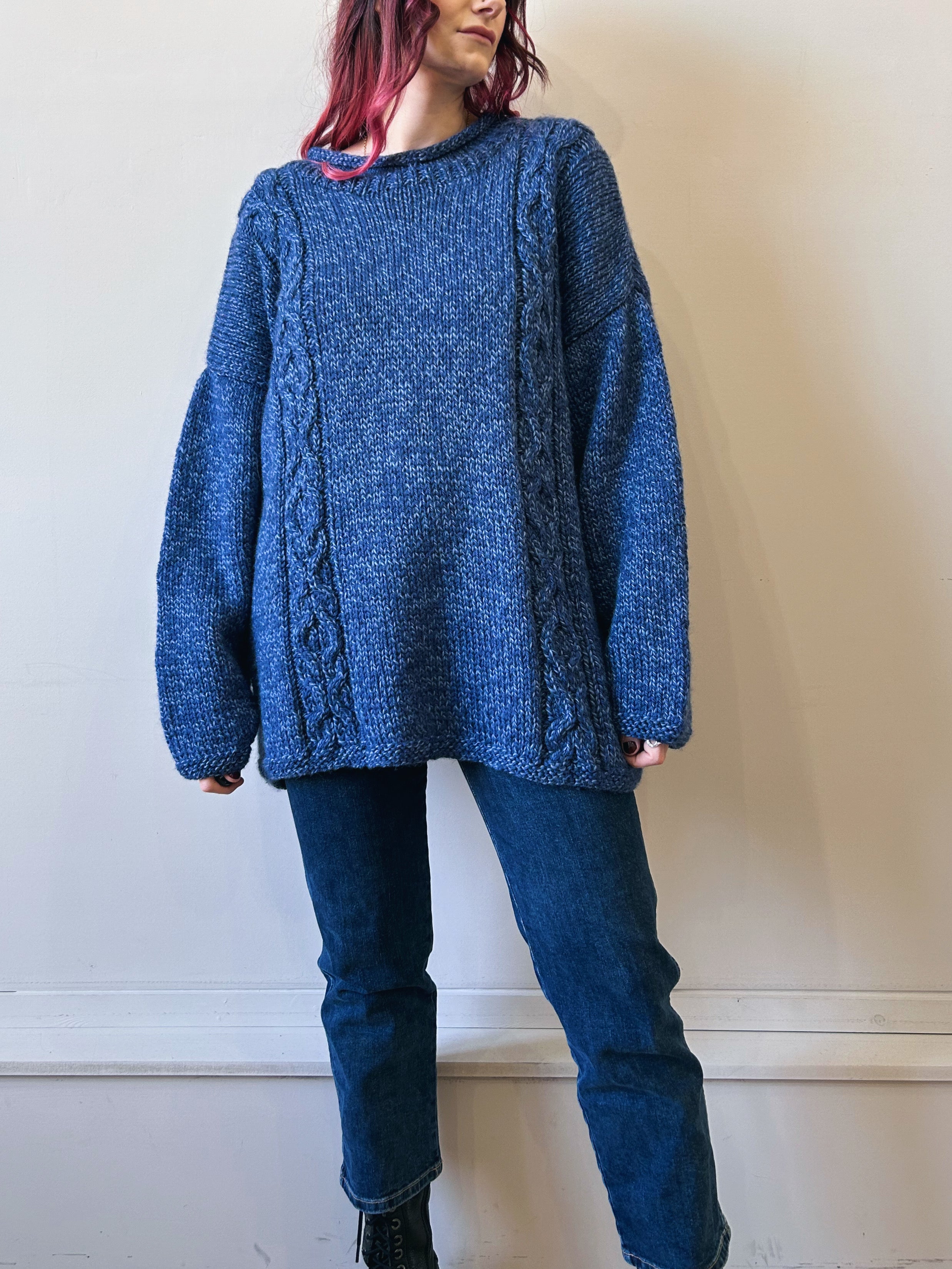 Blue wool jumper - XXXL