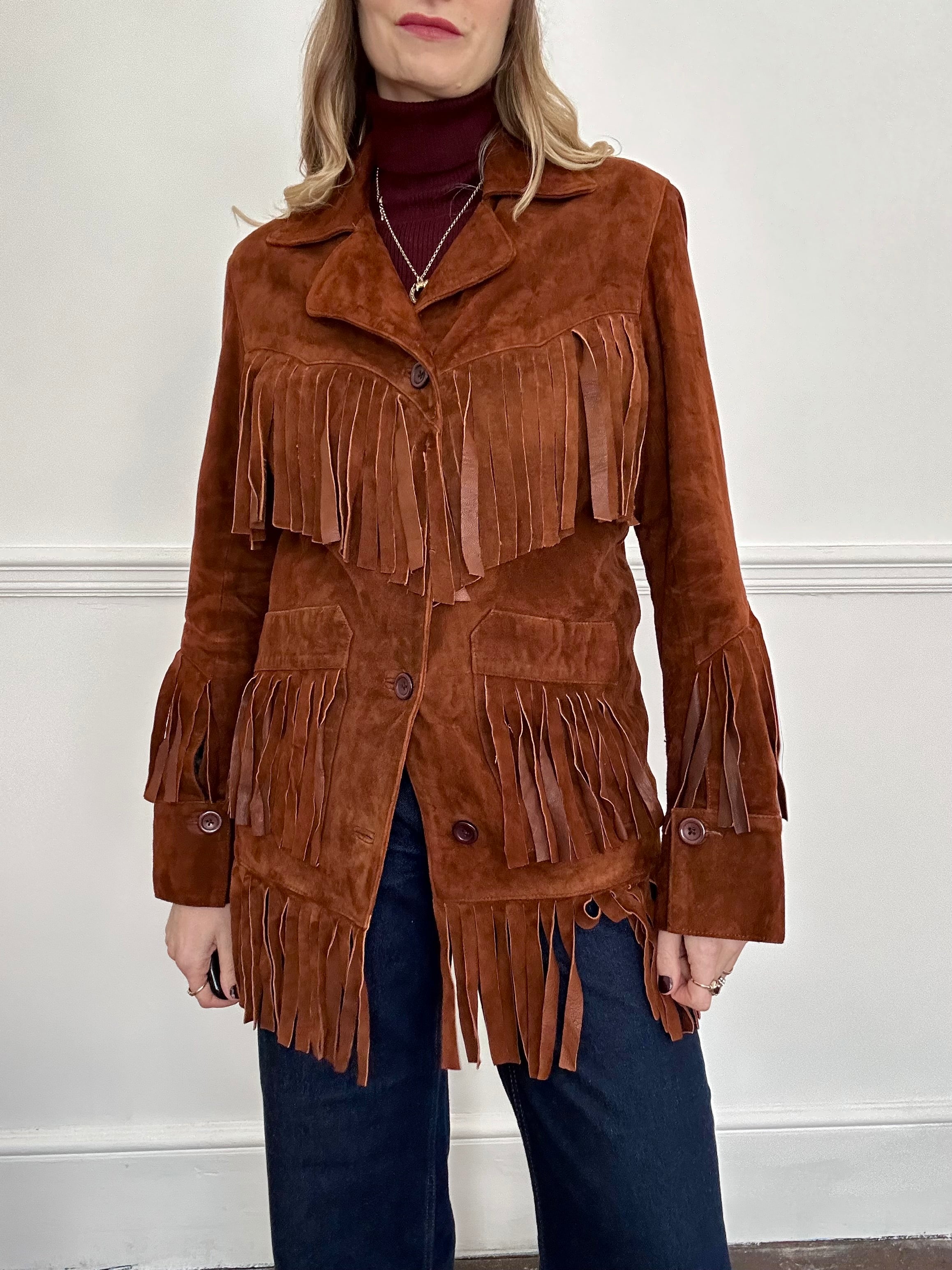 Suede tassel jacket - M