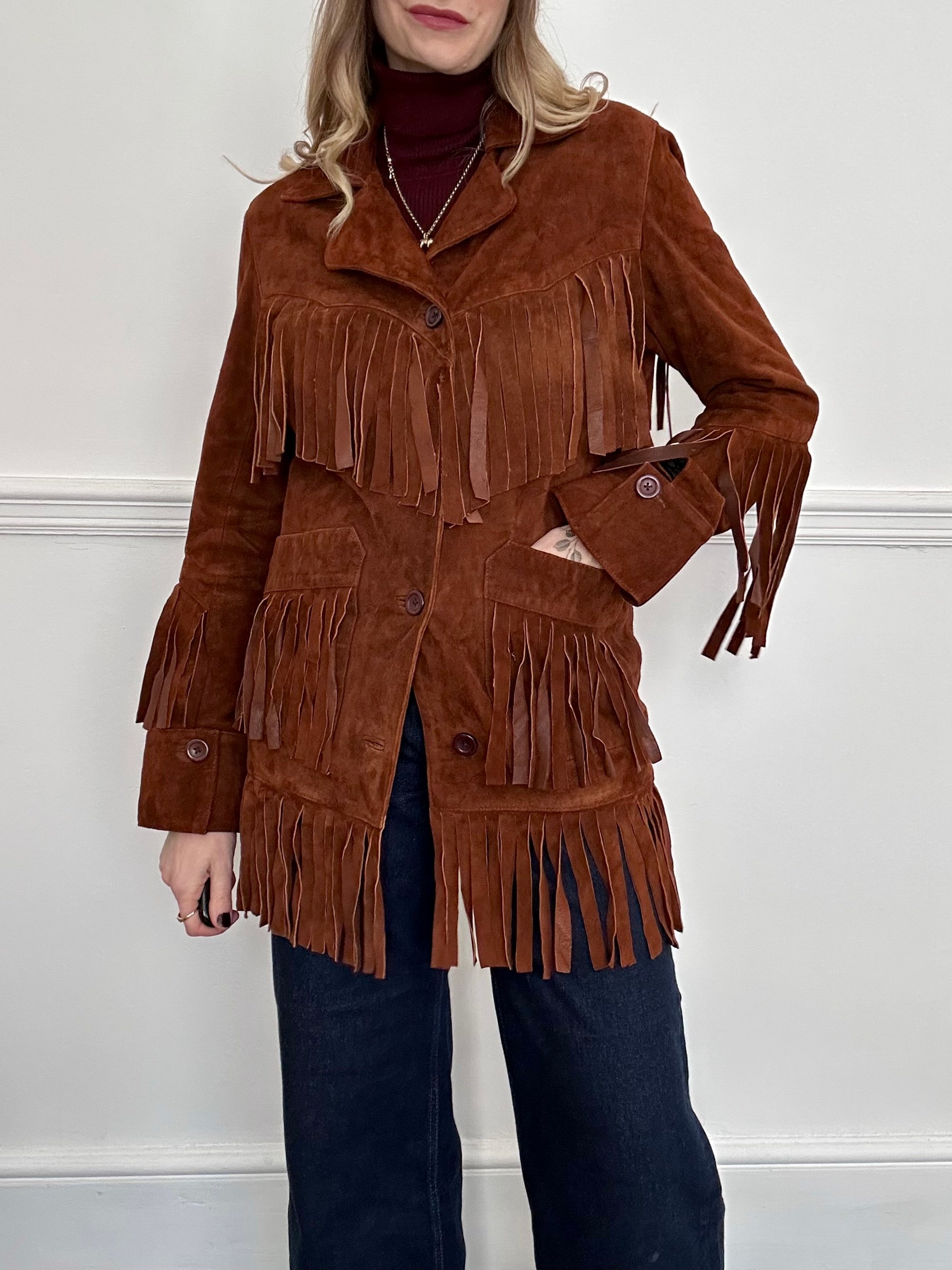 Suede tassel jacket - M