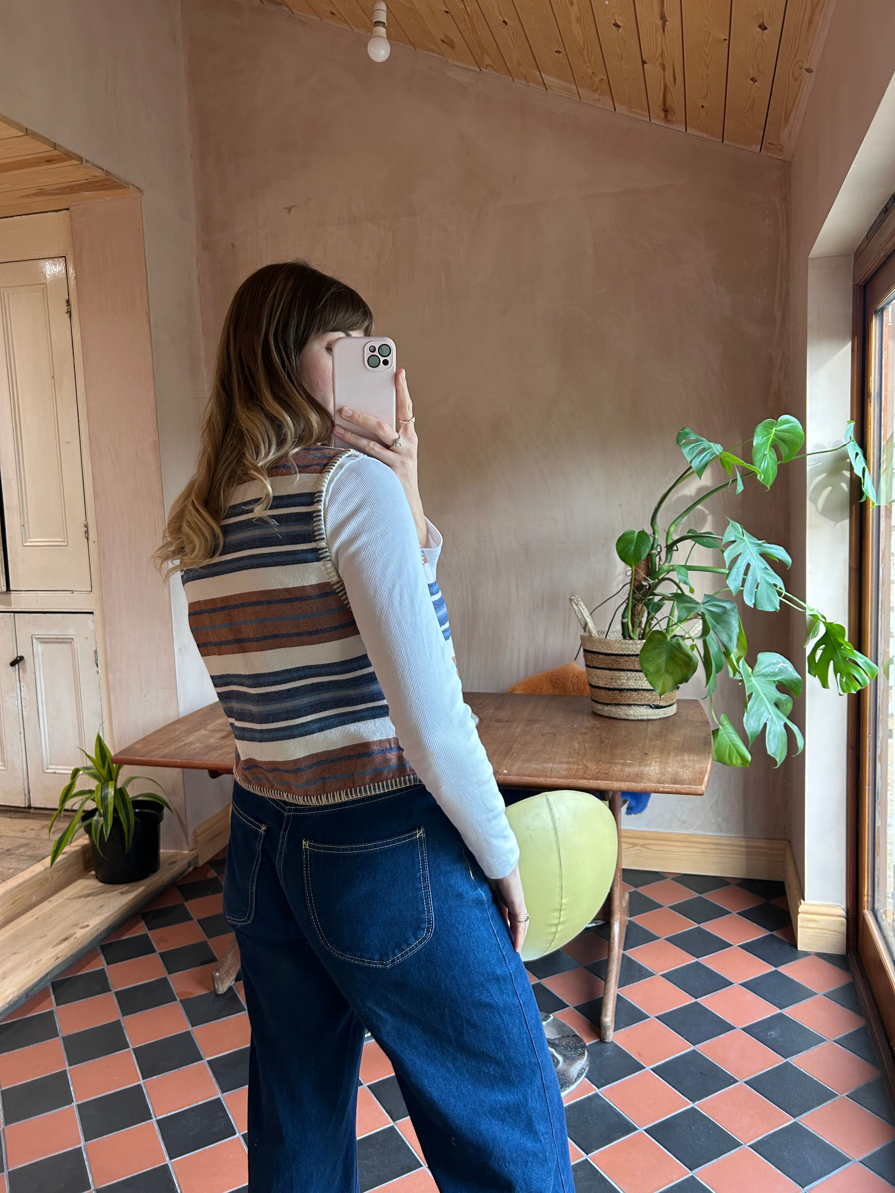 Stripe Waist Coat - M