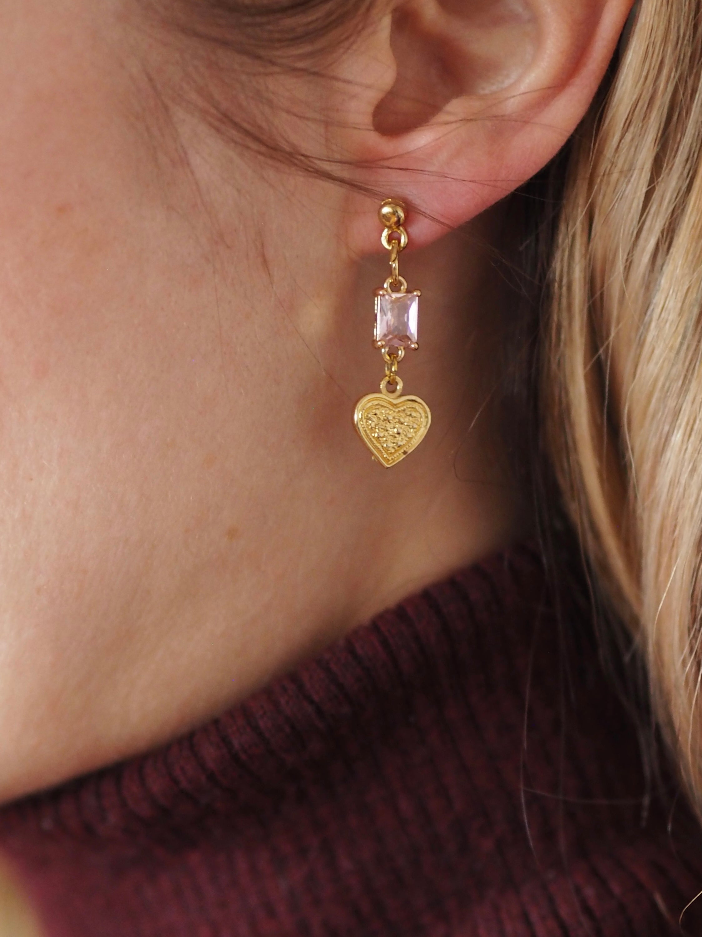 Heart dangle earrings