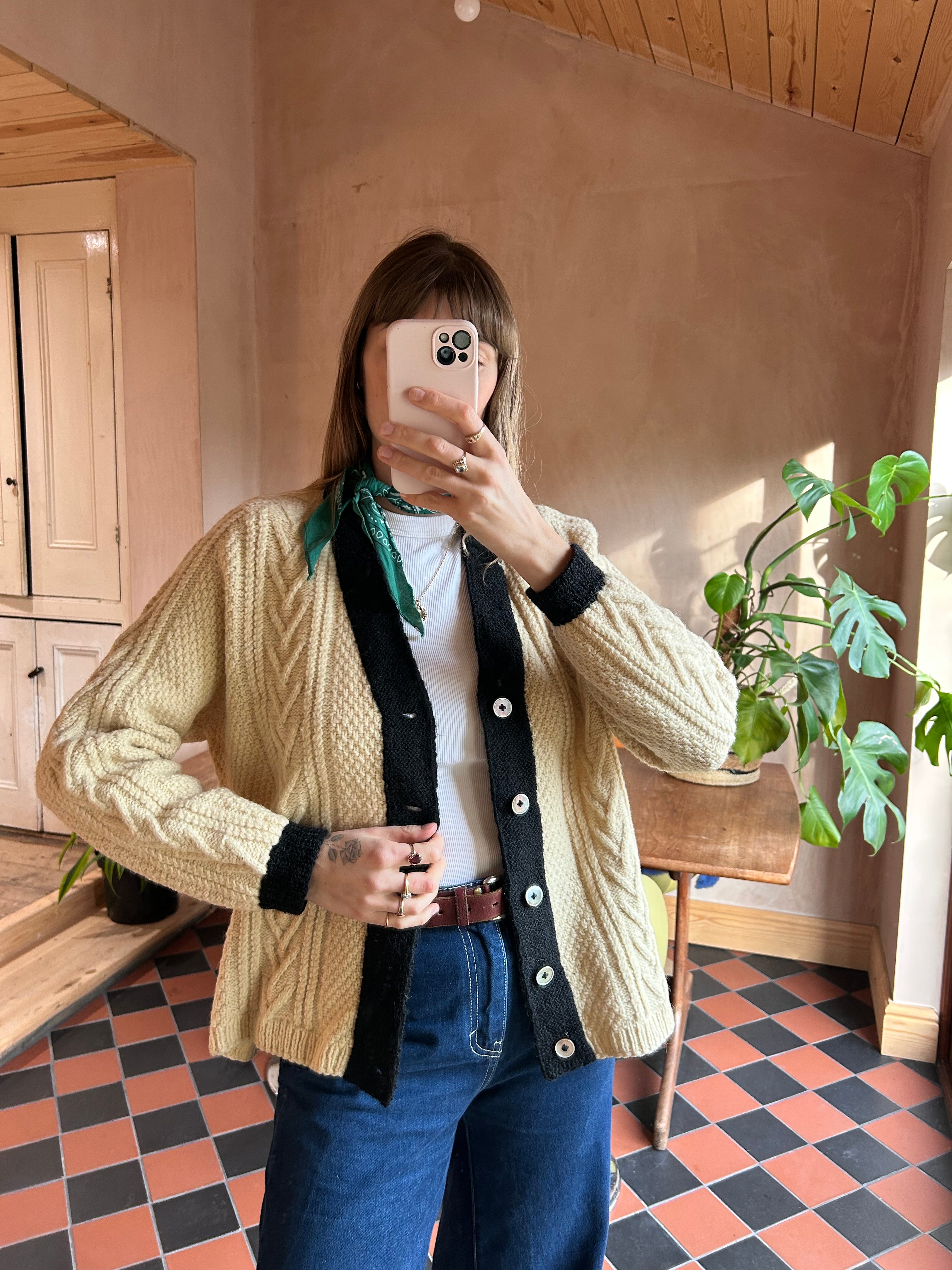 Aran Knit Cardigan - M/L