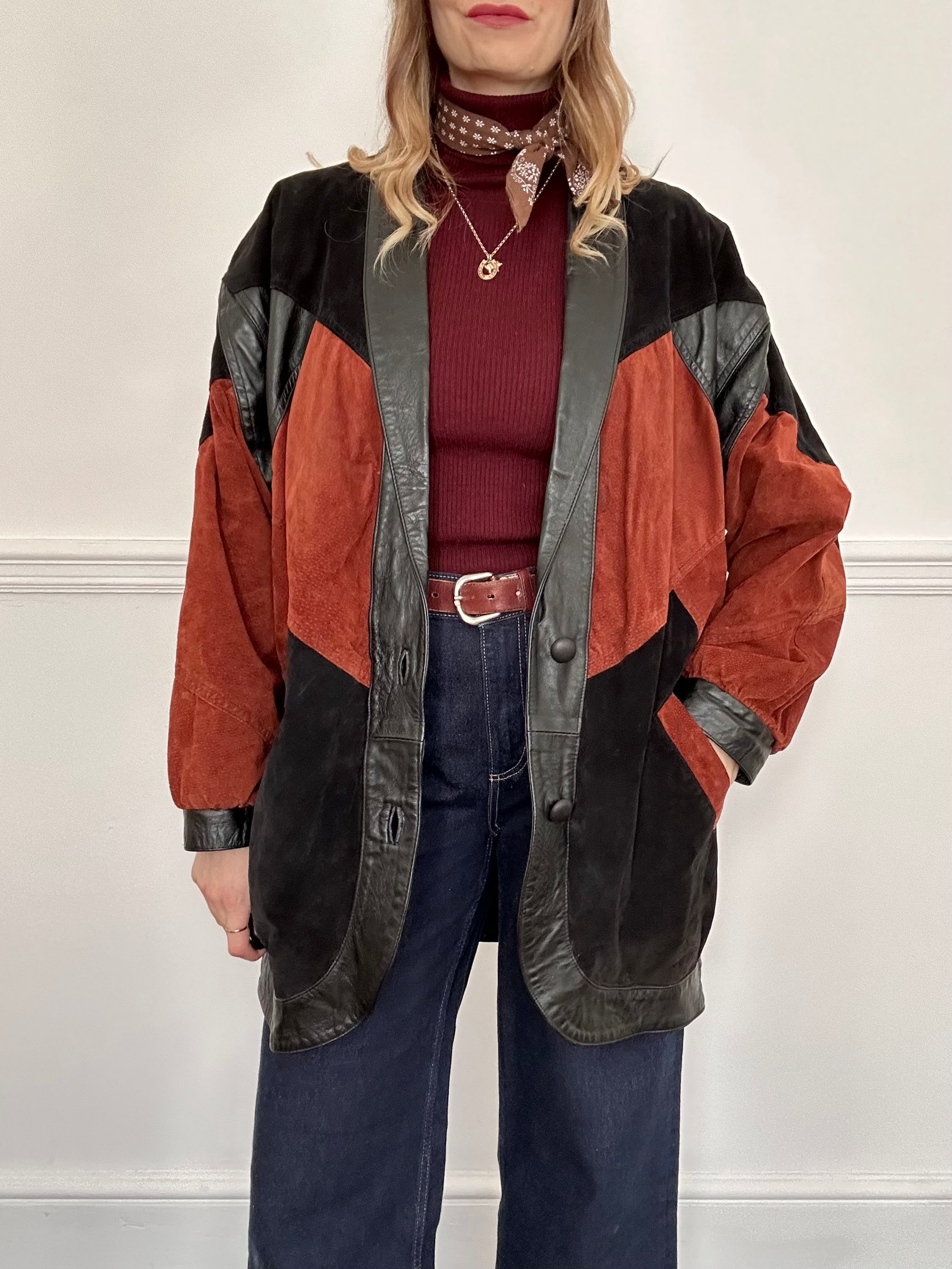 Suede Patchwork Jacket - L/XL