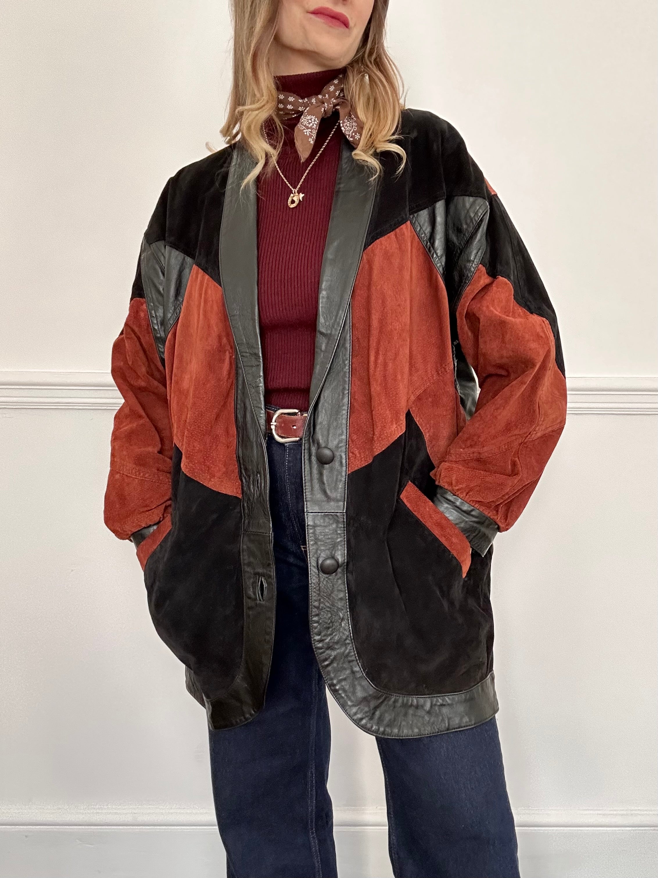 Suede Patchwork Jacket - L/XL