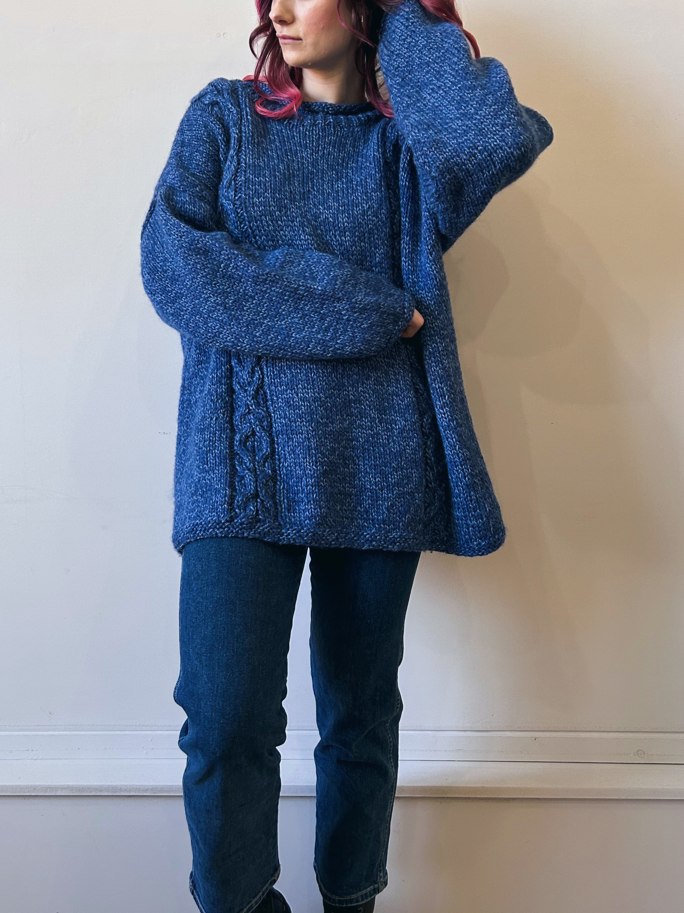 Blue wool jumper - XXXL
