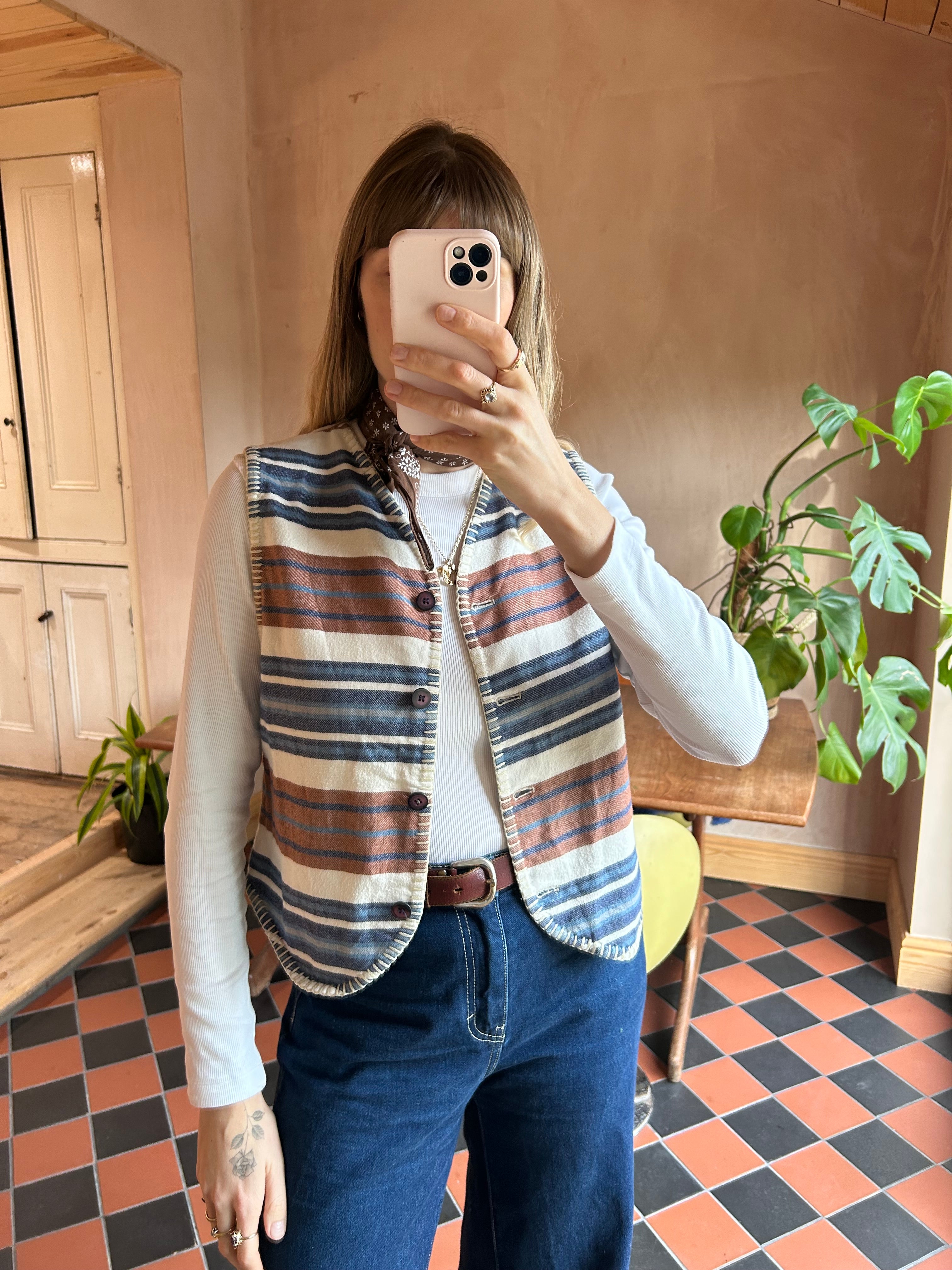 Stripe Waist Coat - M