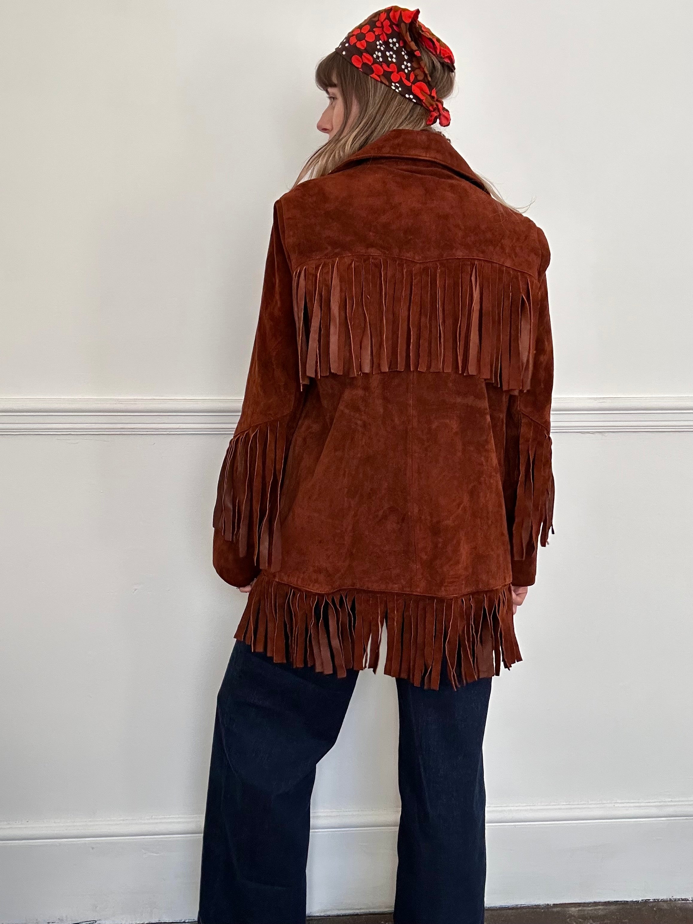 Suede tassel jacket - M