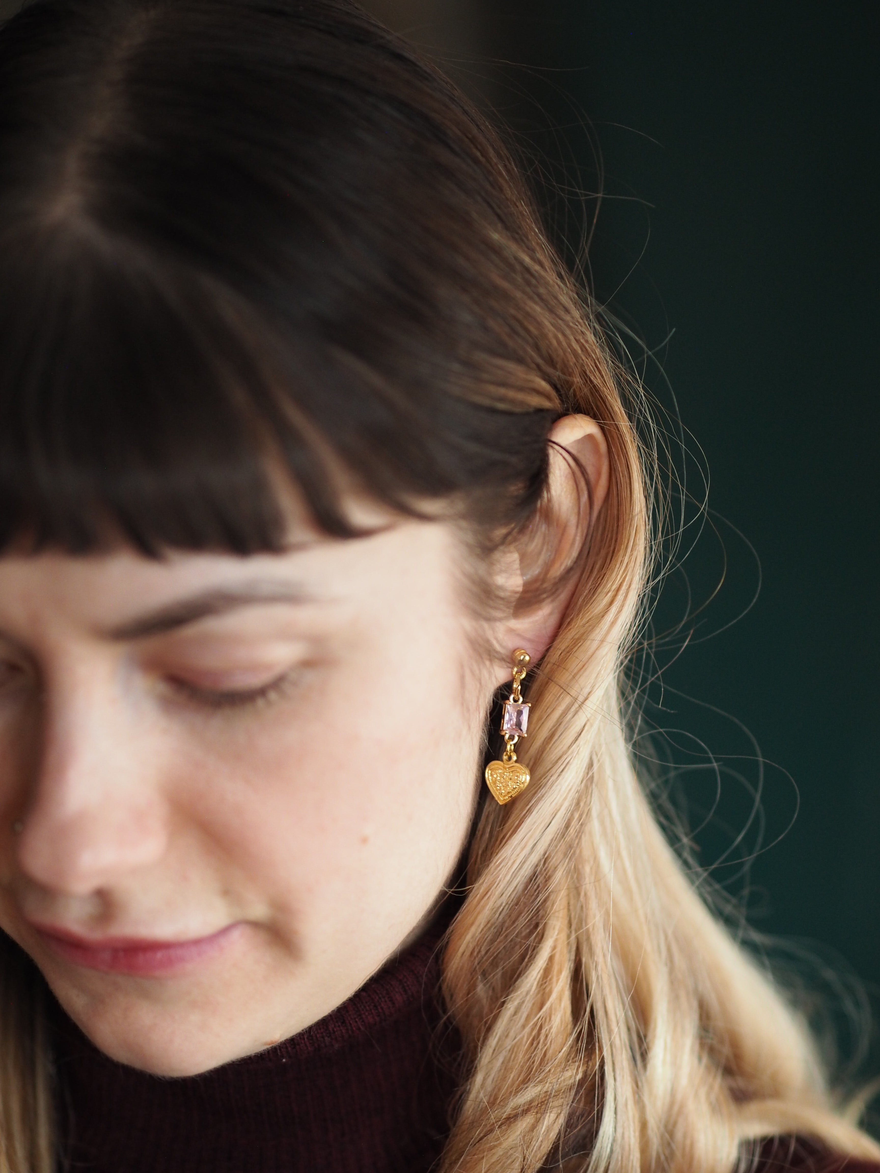 Heart dangle earrings