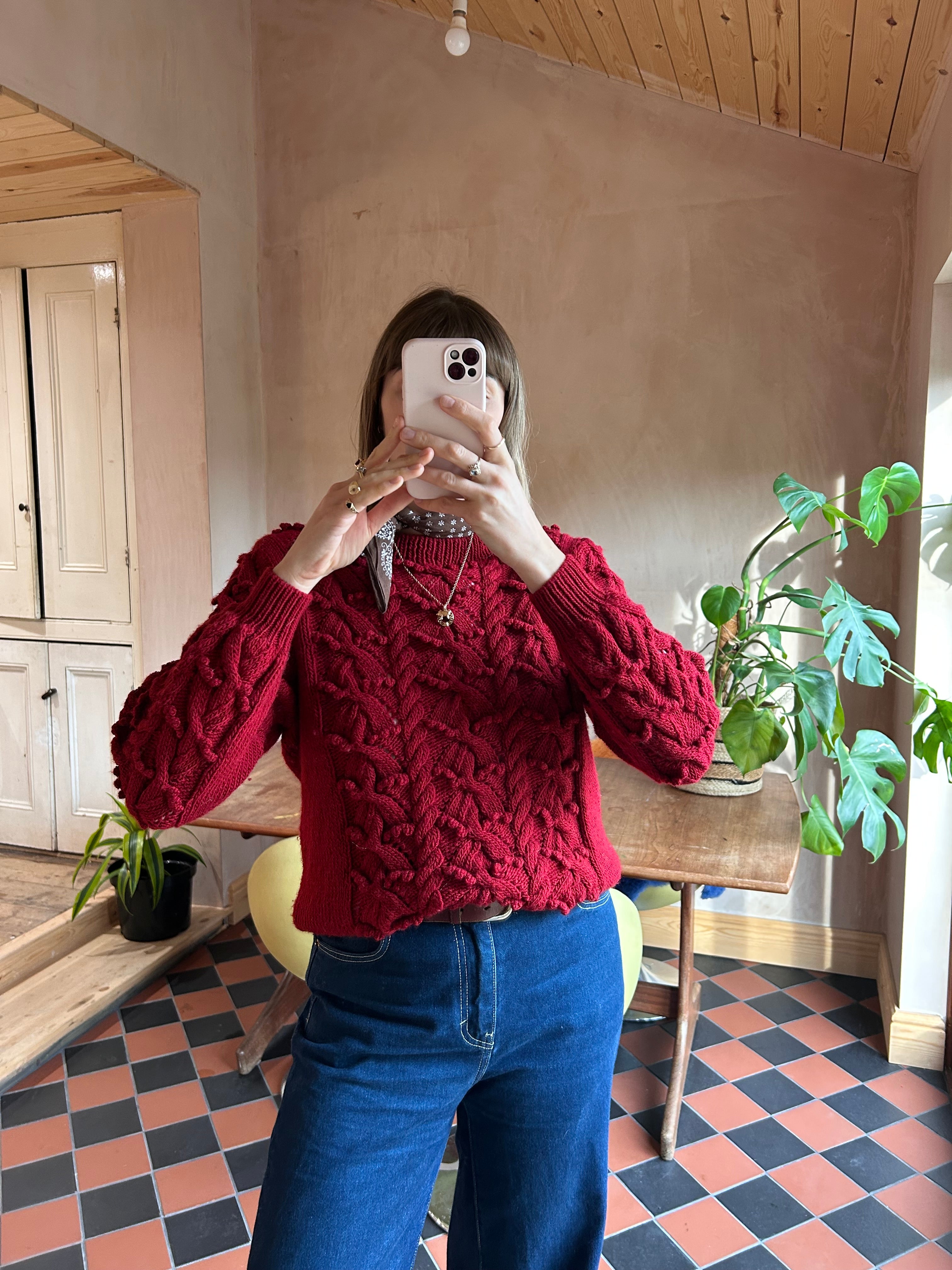 Cherry Knitted Jumper - S/M
