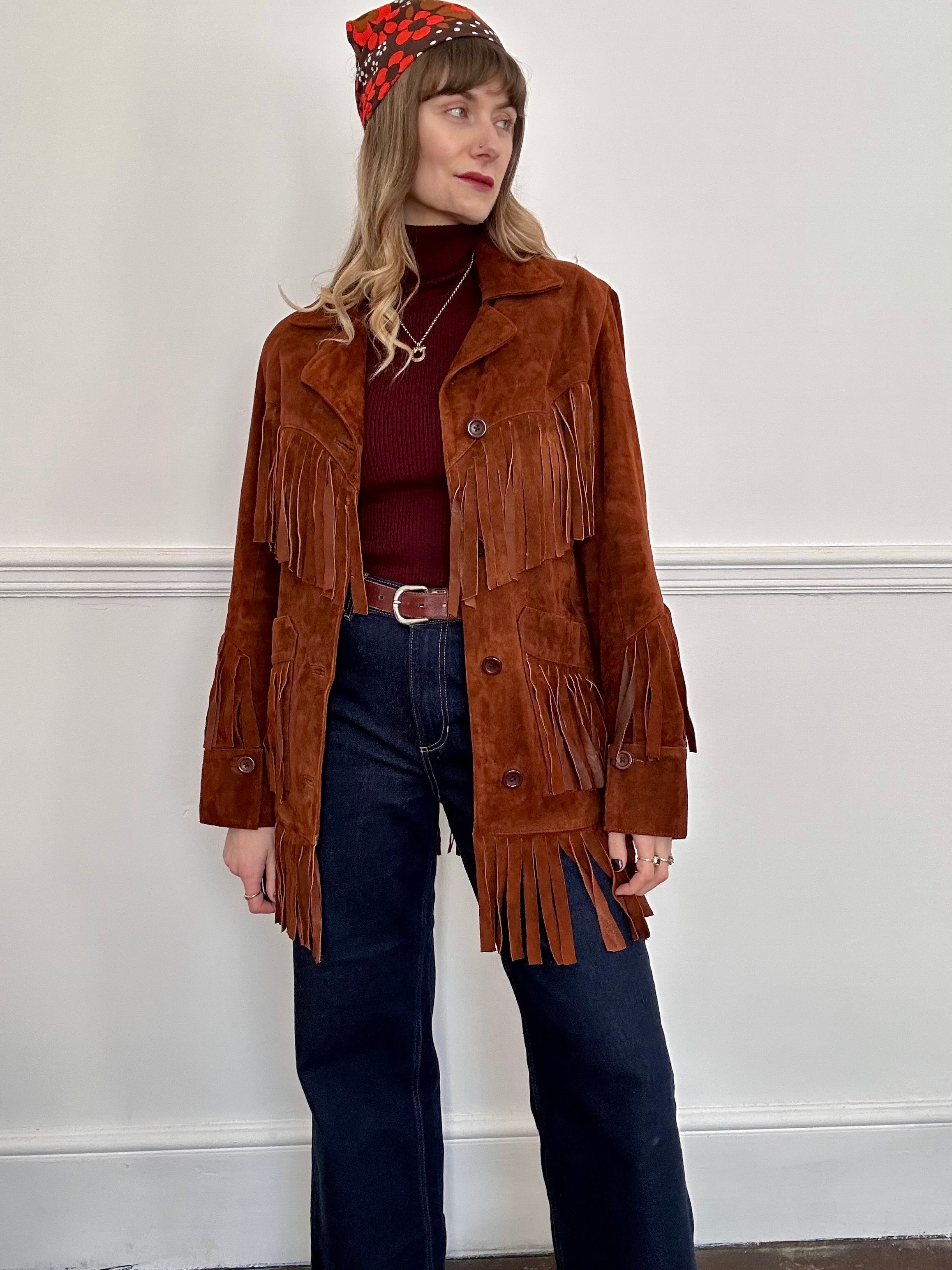 Suede tassel jacket - M