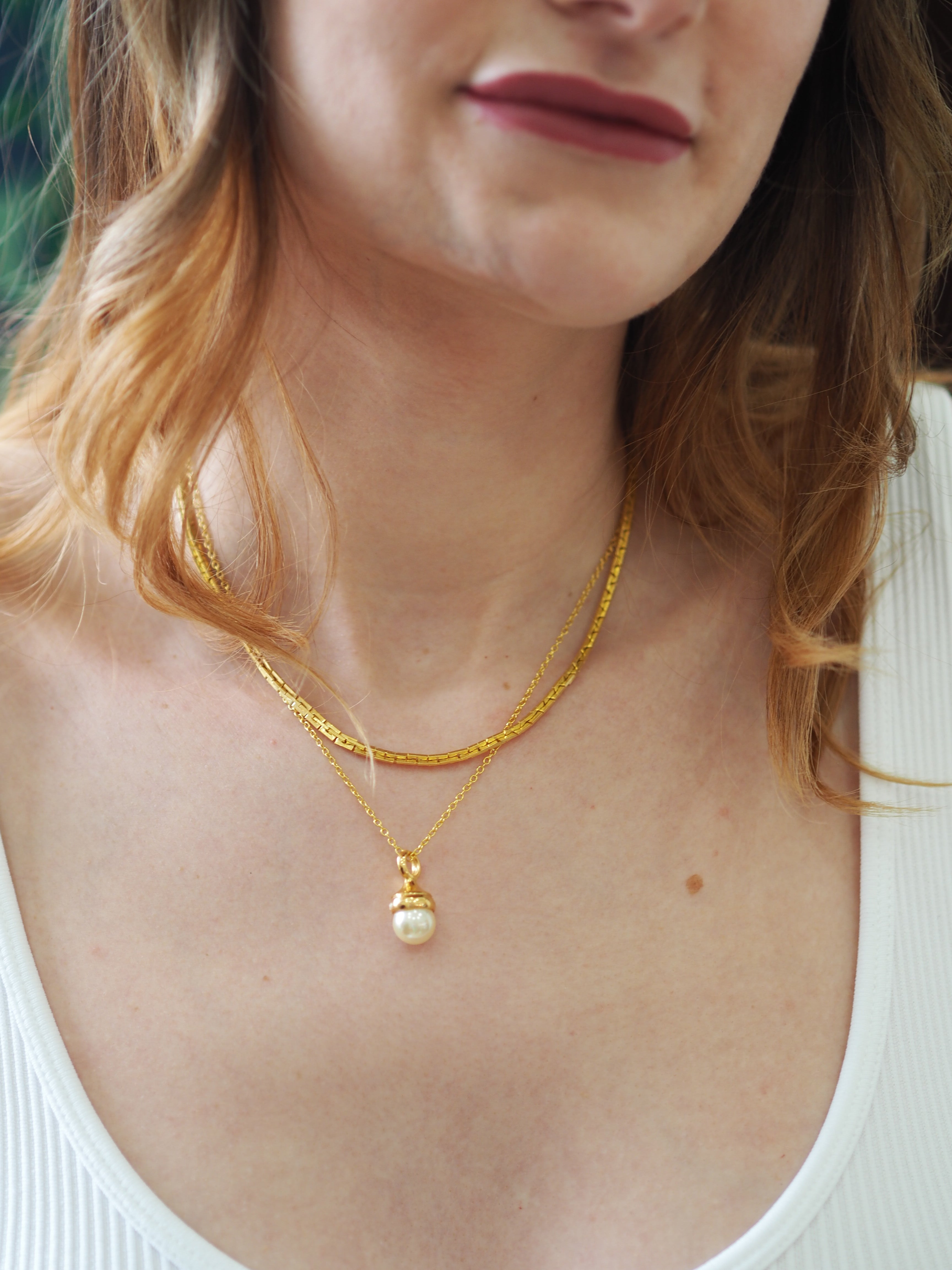 Gold Plated Pearl Layering Set
