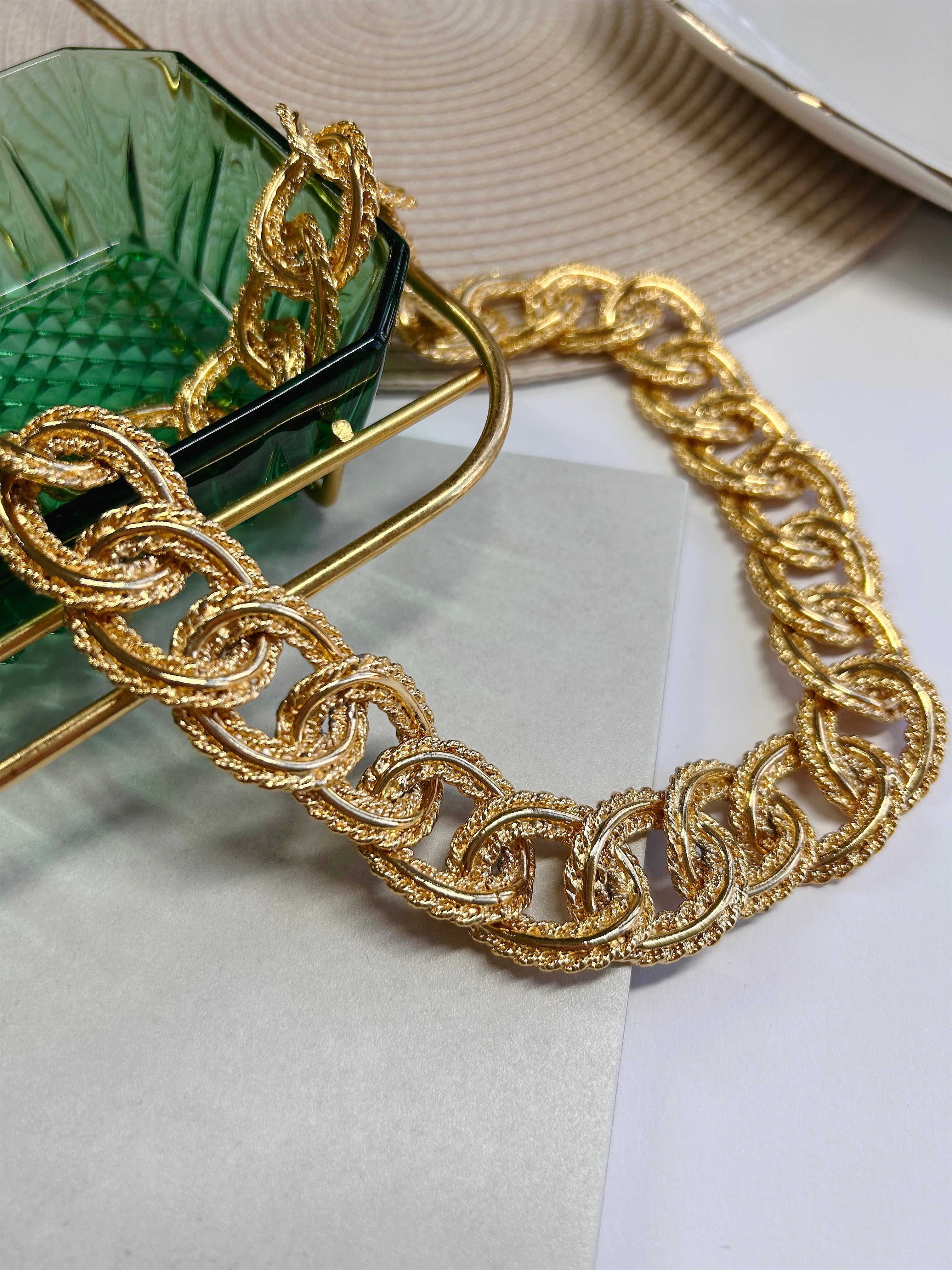 Gold Plated Chunky Chain Necklace - 17"