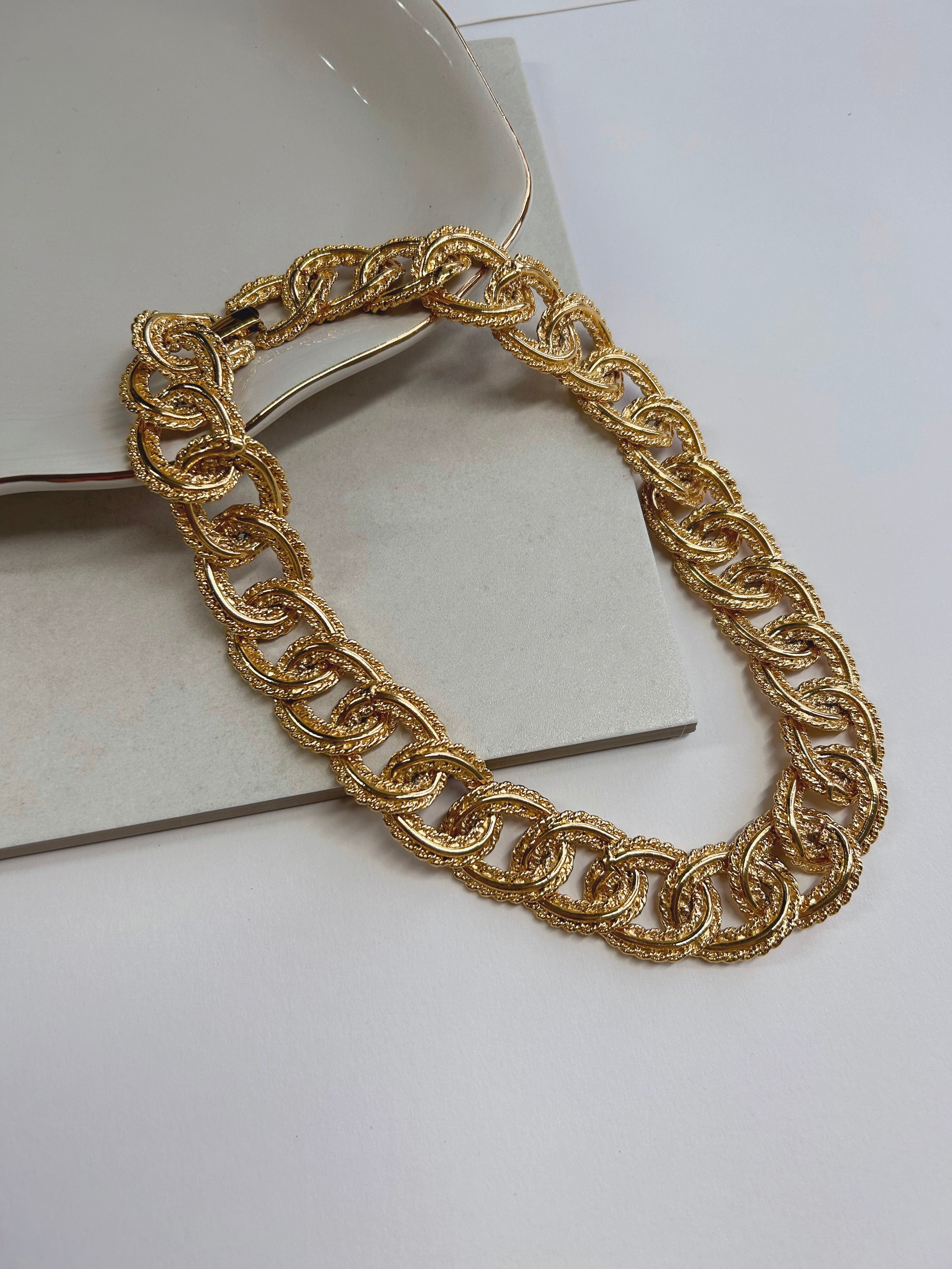Gold Plated Chunky Chain Necklace - 17"