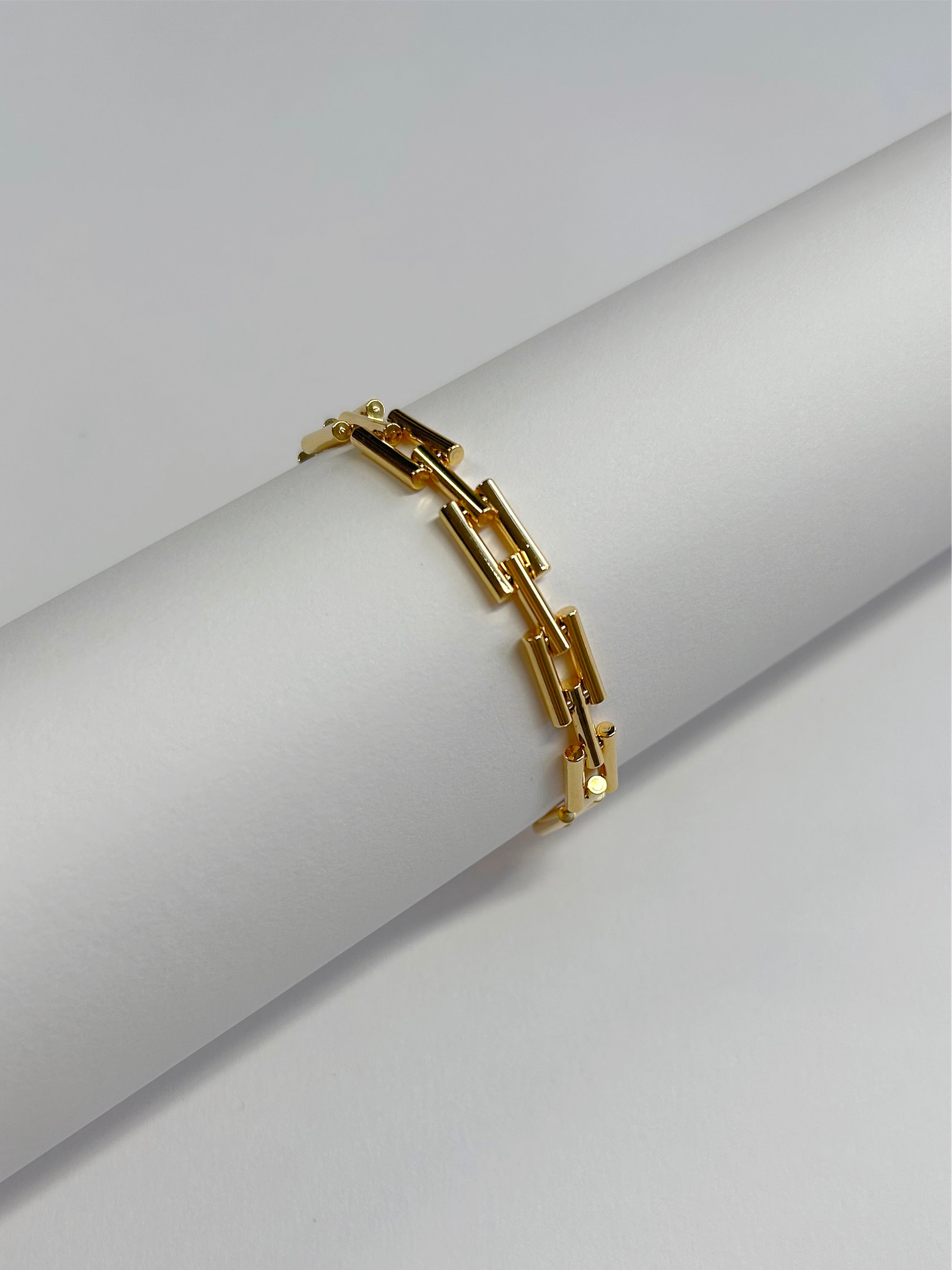 Gold Plated Paper Chain Bracelet