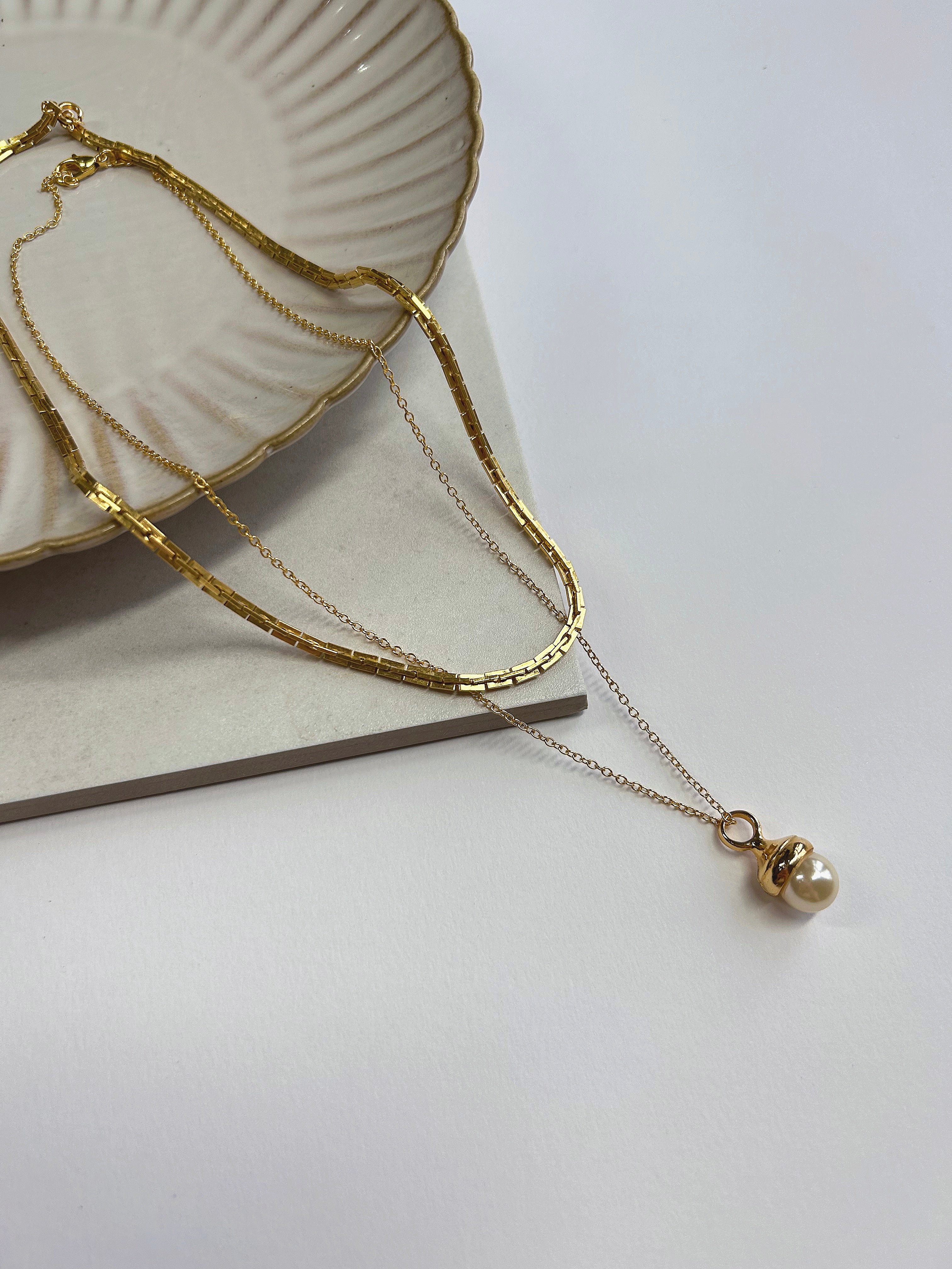 Gold Plated Pearl Layering Set
